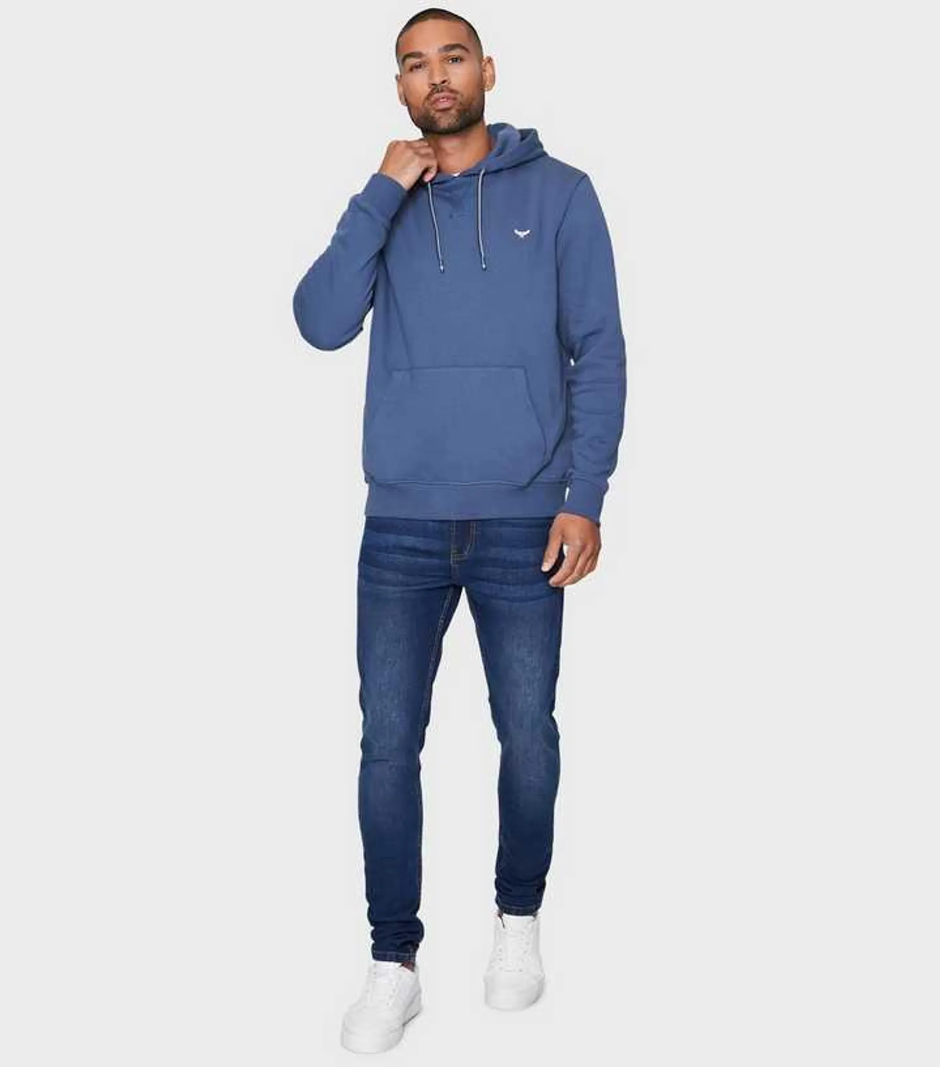 Threadbare Blue Pocket Front Hoodie