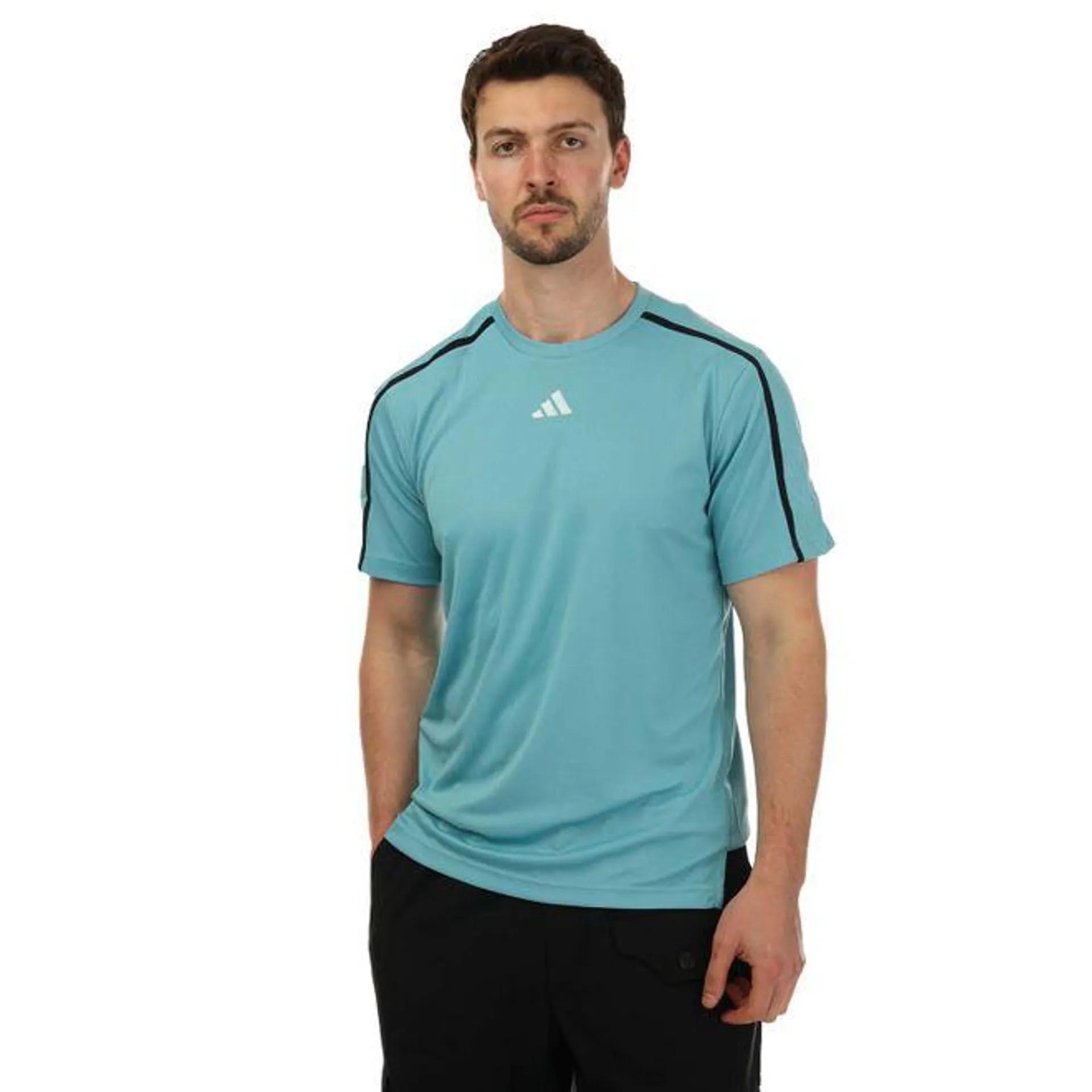 adidas Mens Workout Base T-Shirt in black blue
