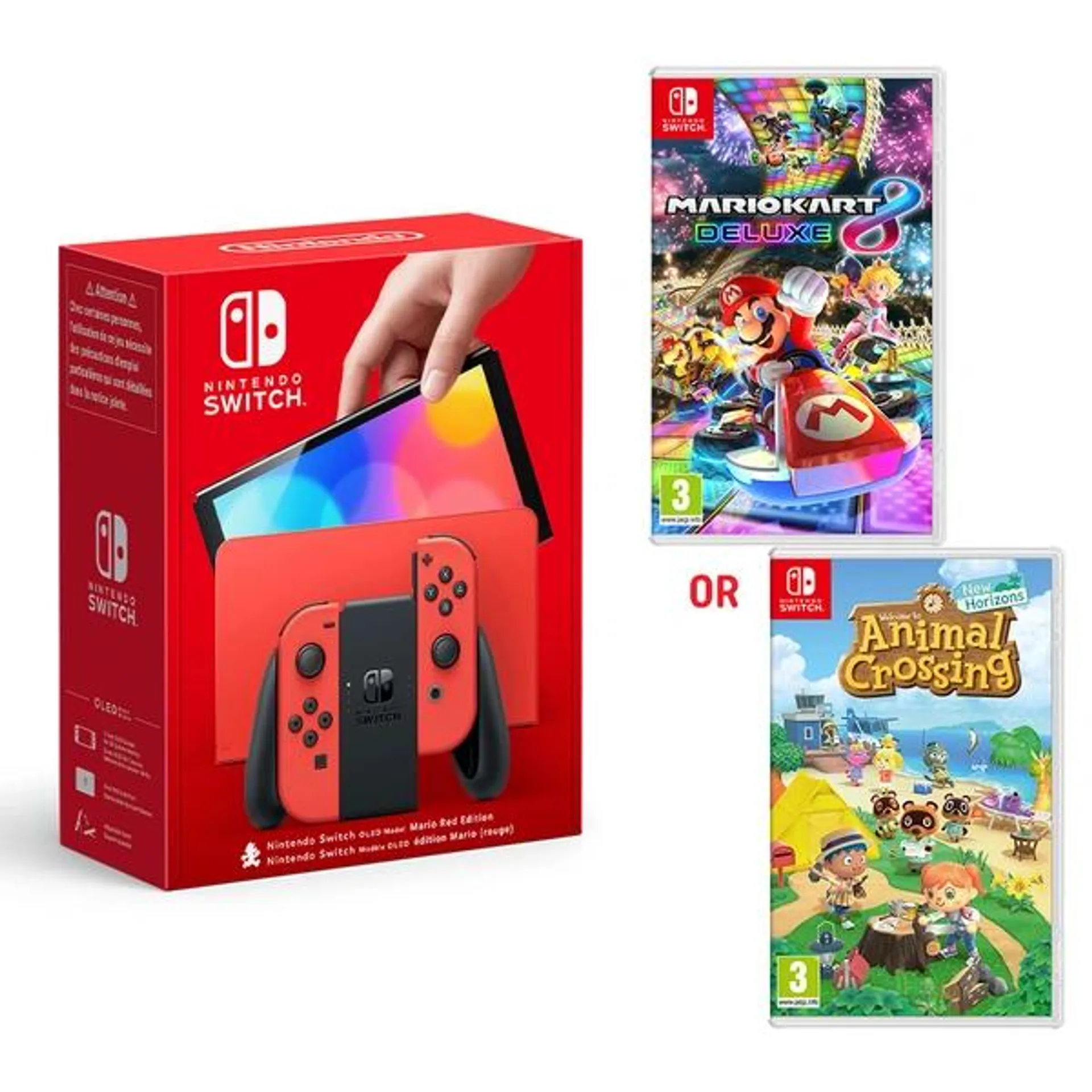 Nintendo Switch OLED Mario Red Edition & Select Game