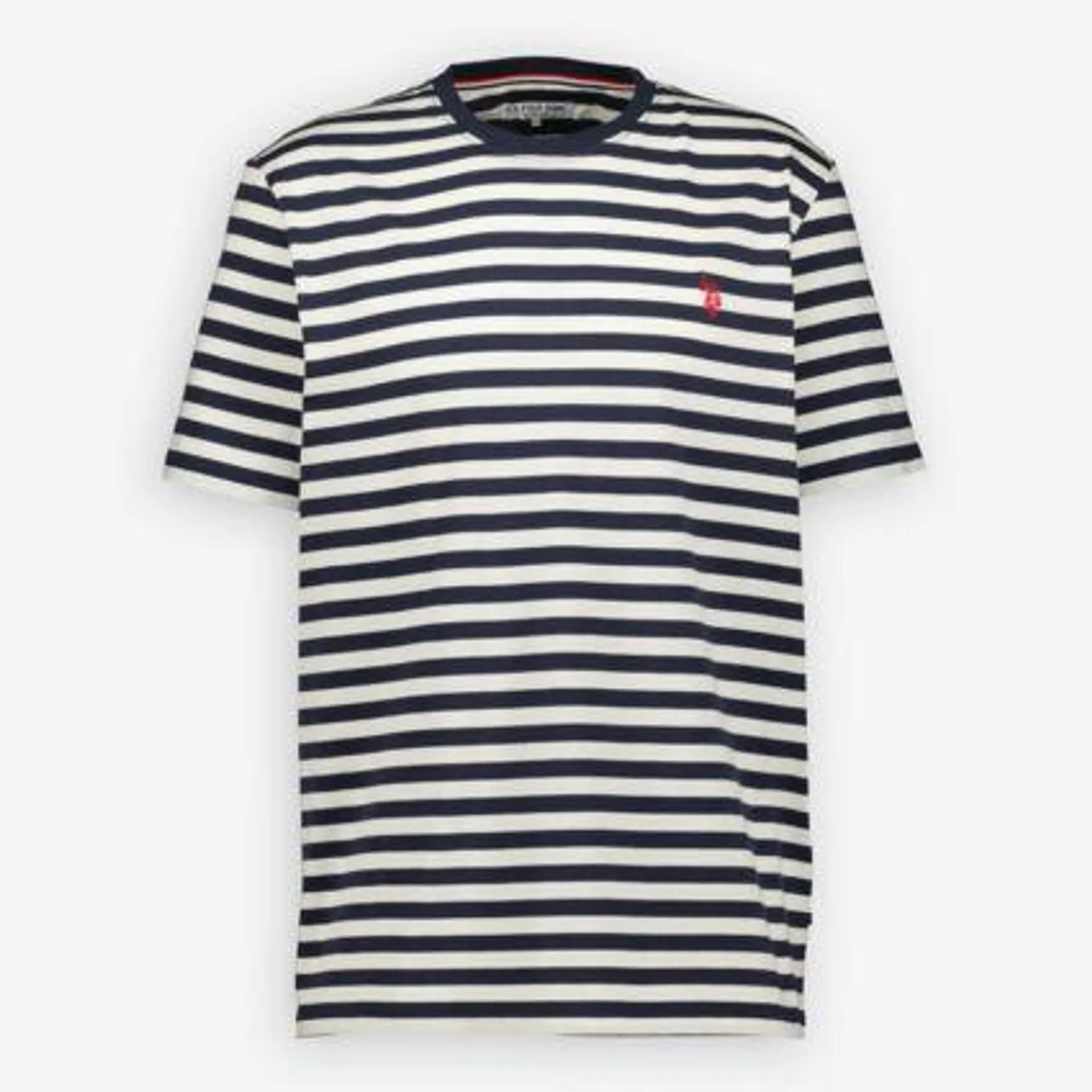 White & Navy Bretton Stripe T Shirt