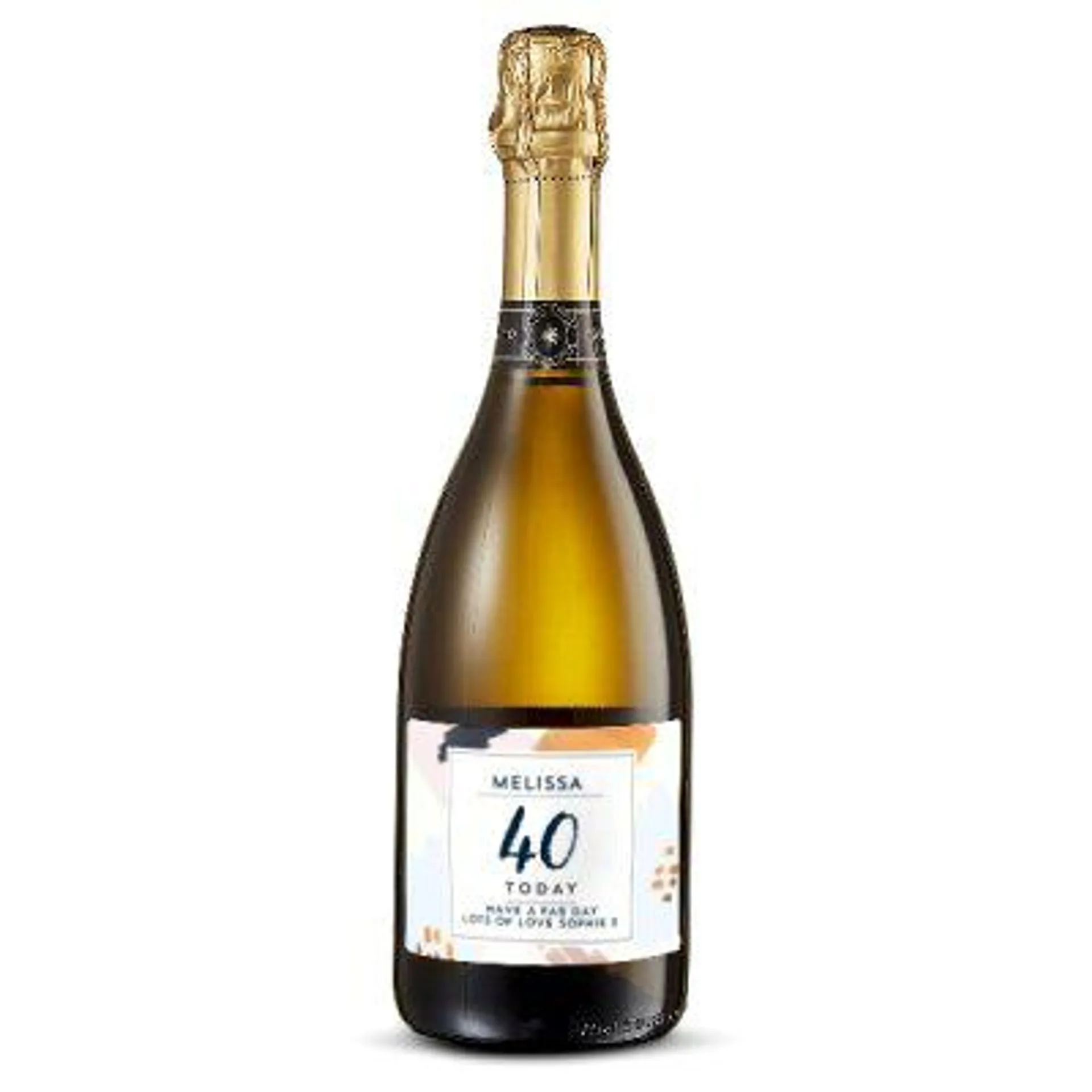 Personalised Prosecco 40th Birthday 75cl