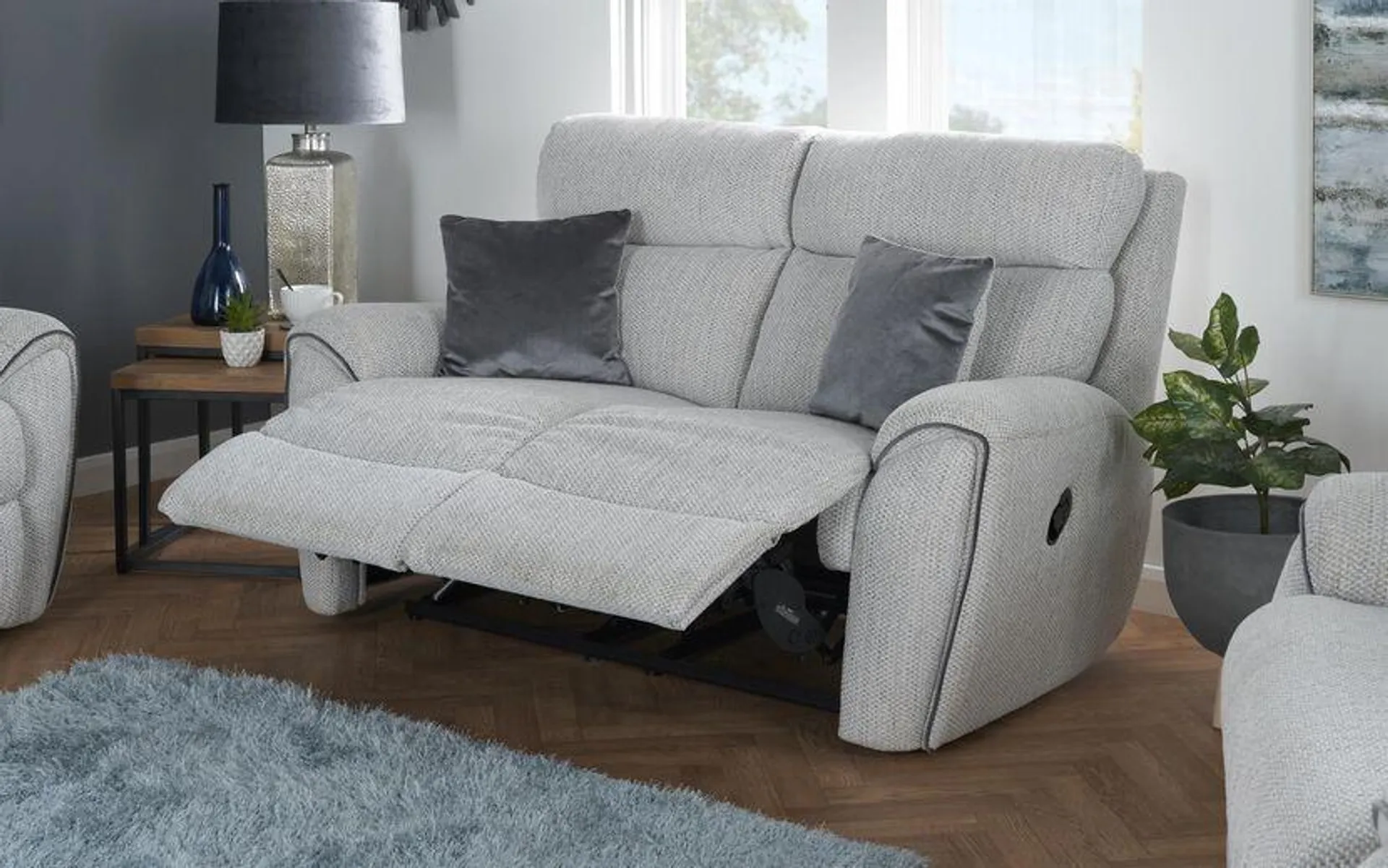 Pittsburgh Fabric 2 Seater Manual Recliner Sofa