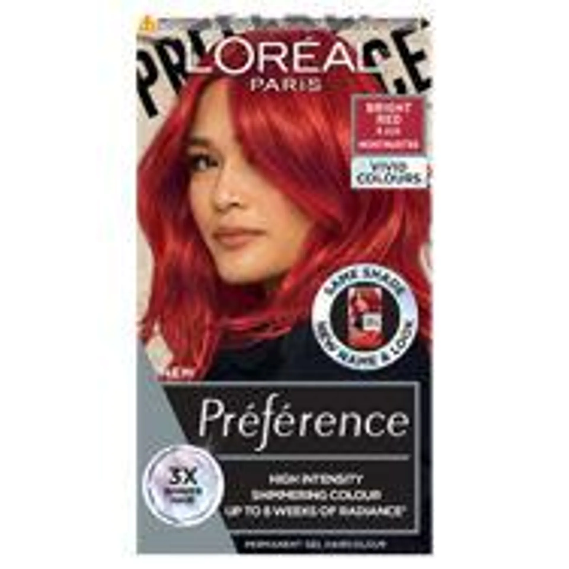 L'Oreal Preference Vivids (Colorista) Permanent Gel Hair Dye Bright Red 8.624