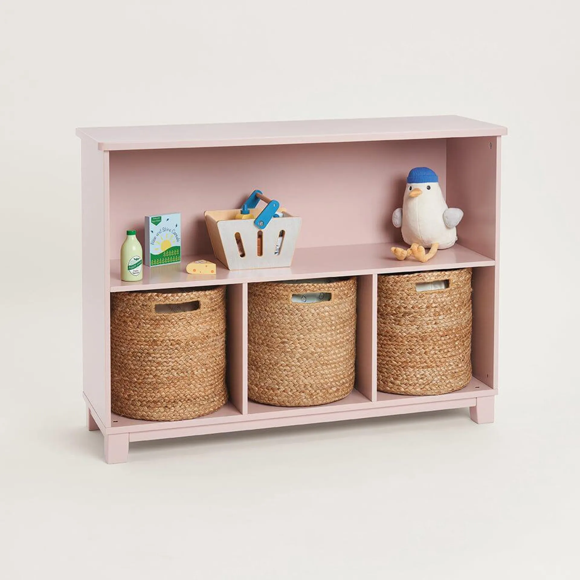 Blake Storage Shelf Unit, Chalk Pink