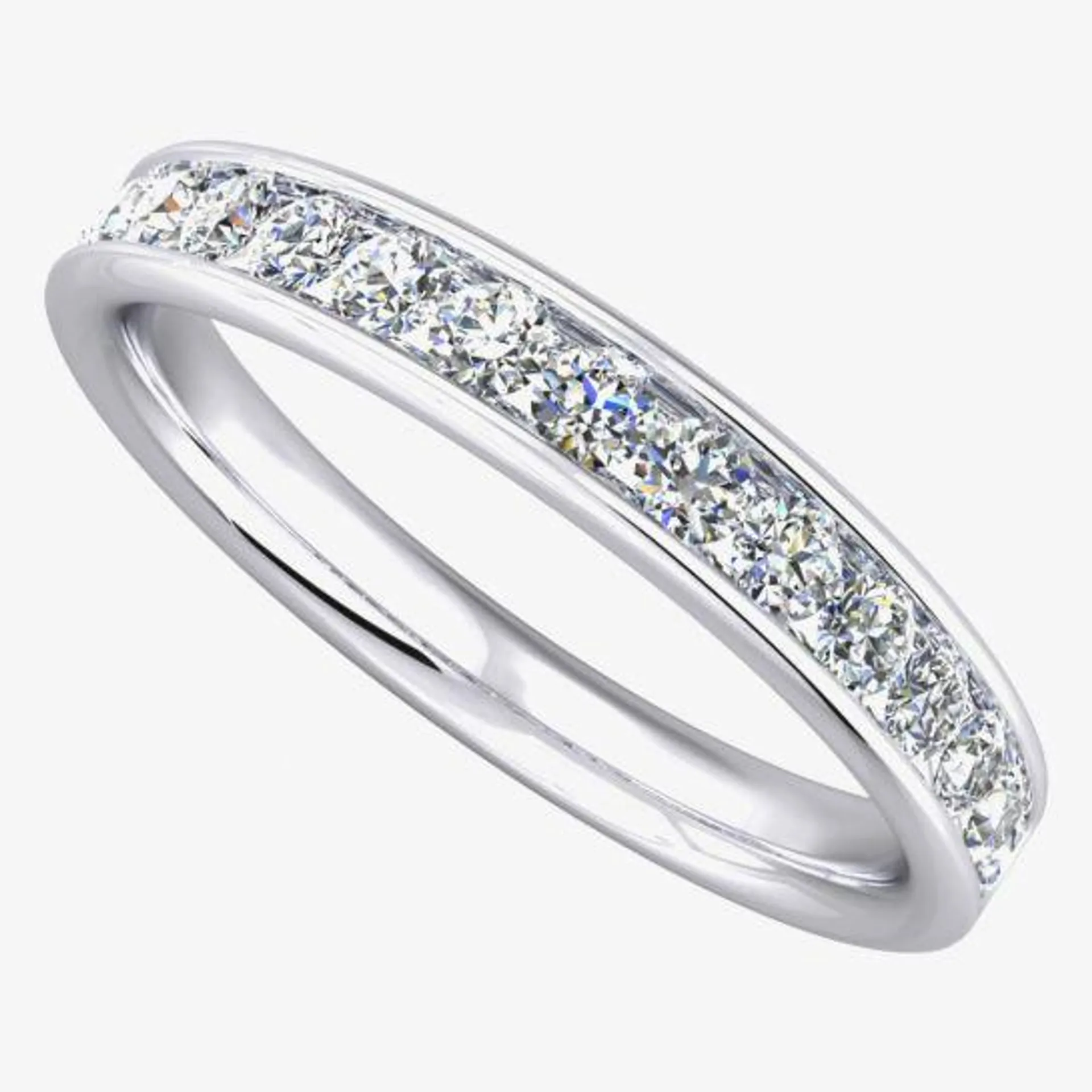 9ct White Gold 0.25ct Diamond Half-Eternity Ring