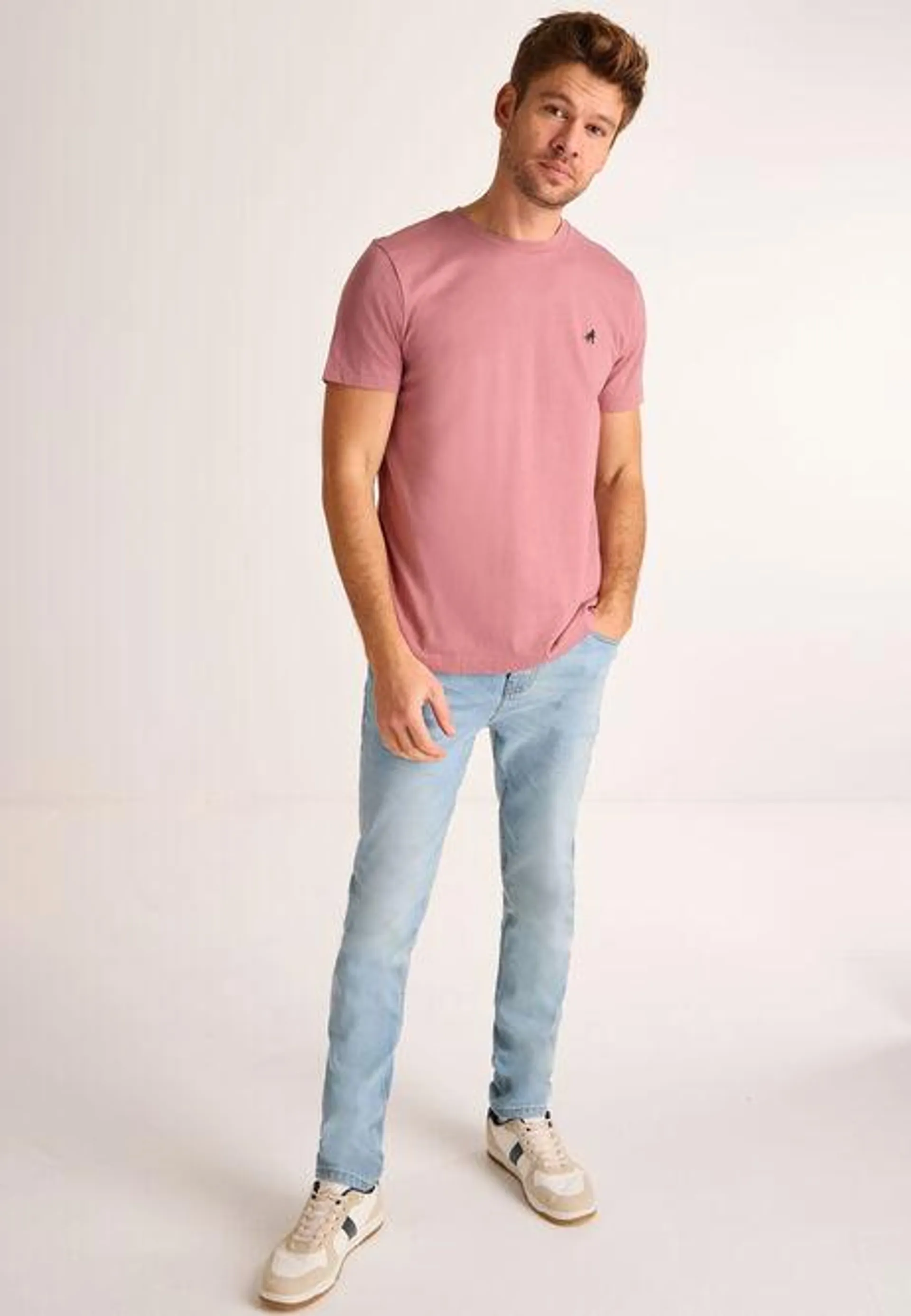 Mens Pink Basic T-Shirt