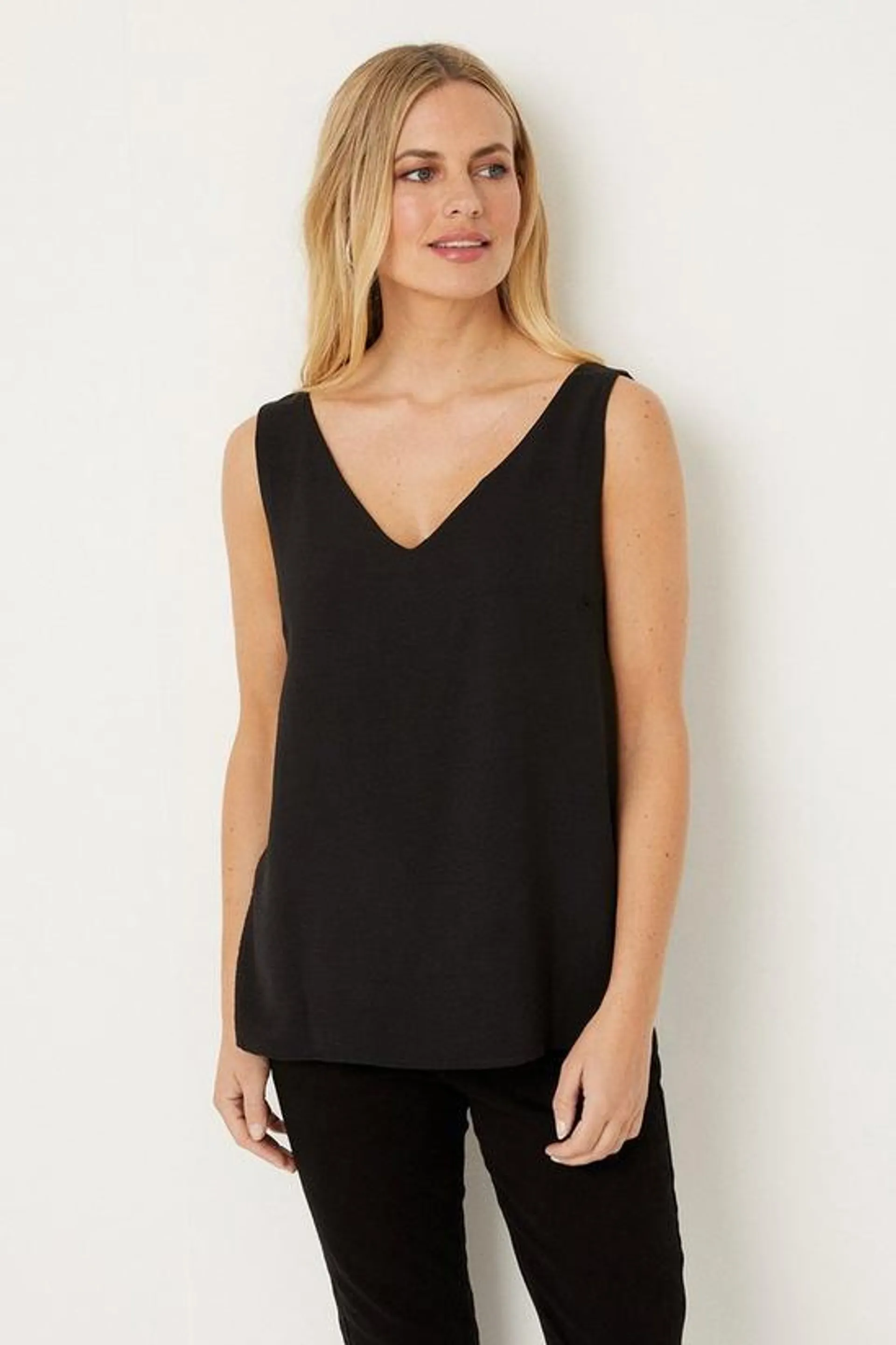 Petite Cross Back Detail Cami Top