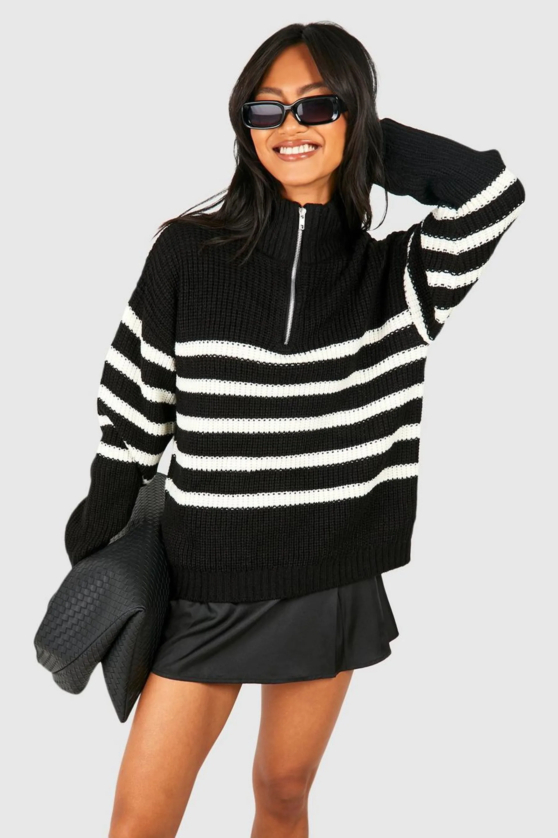 Half Zip Stripe Jumper