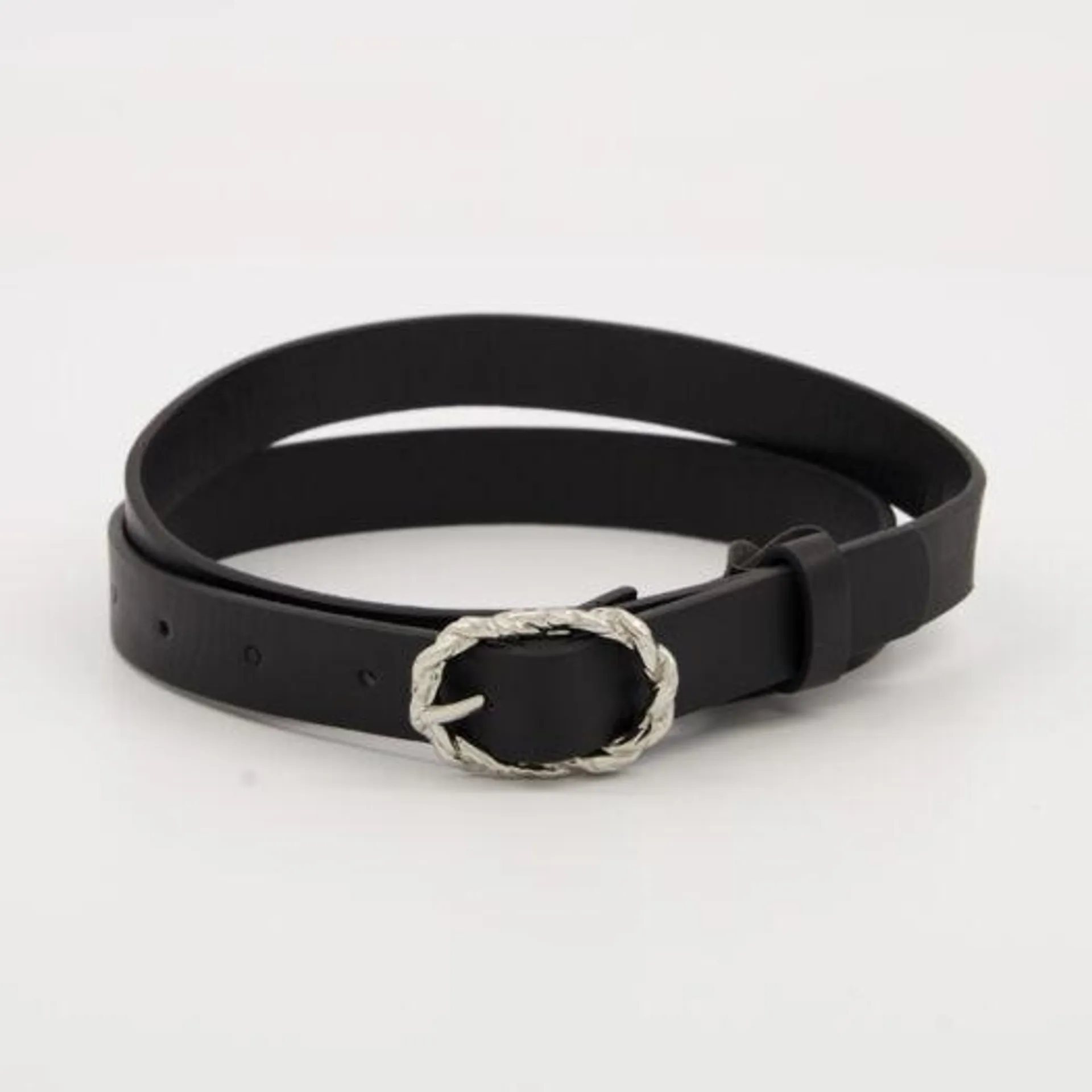 Black Twisted Buckle Belt