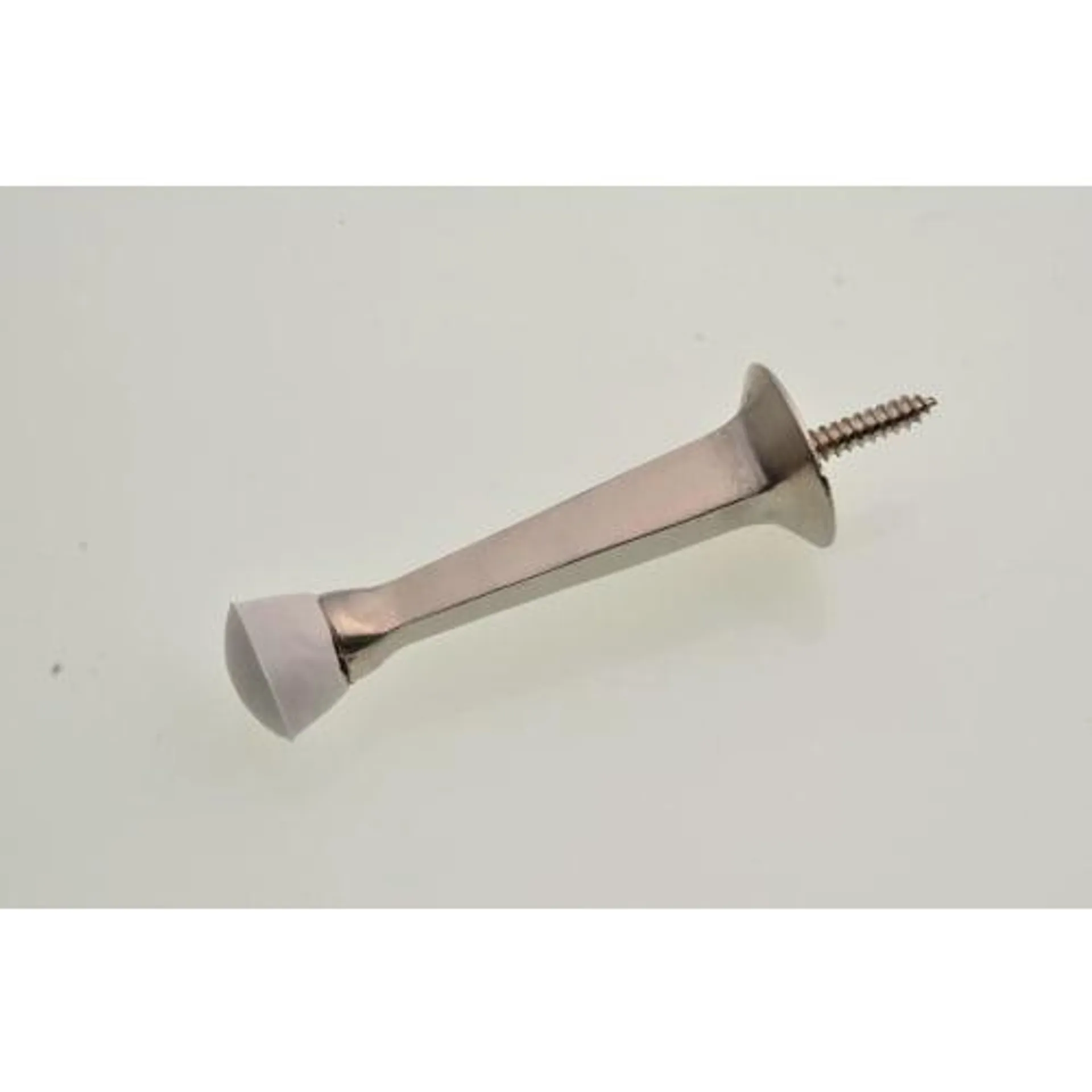 Wickes Solid Door Stop - Satin Nickel 75mm pack of 2