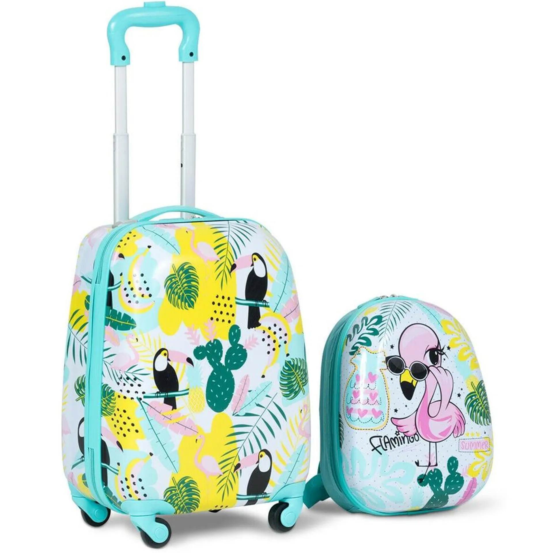 Costway Kids Multicolour 2 Piece Luggage Set