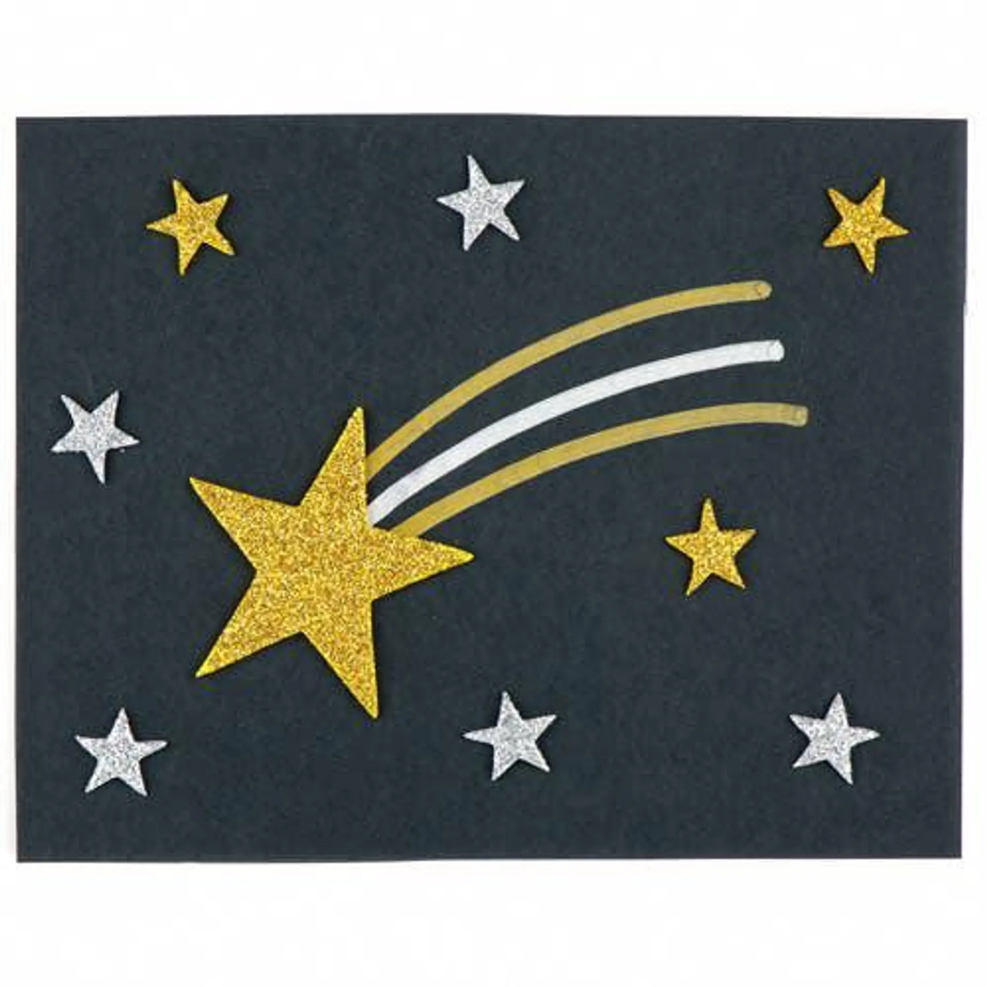 Gold & Silver Glitter Star Stickers