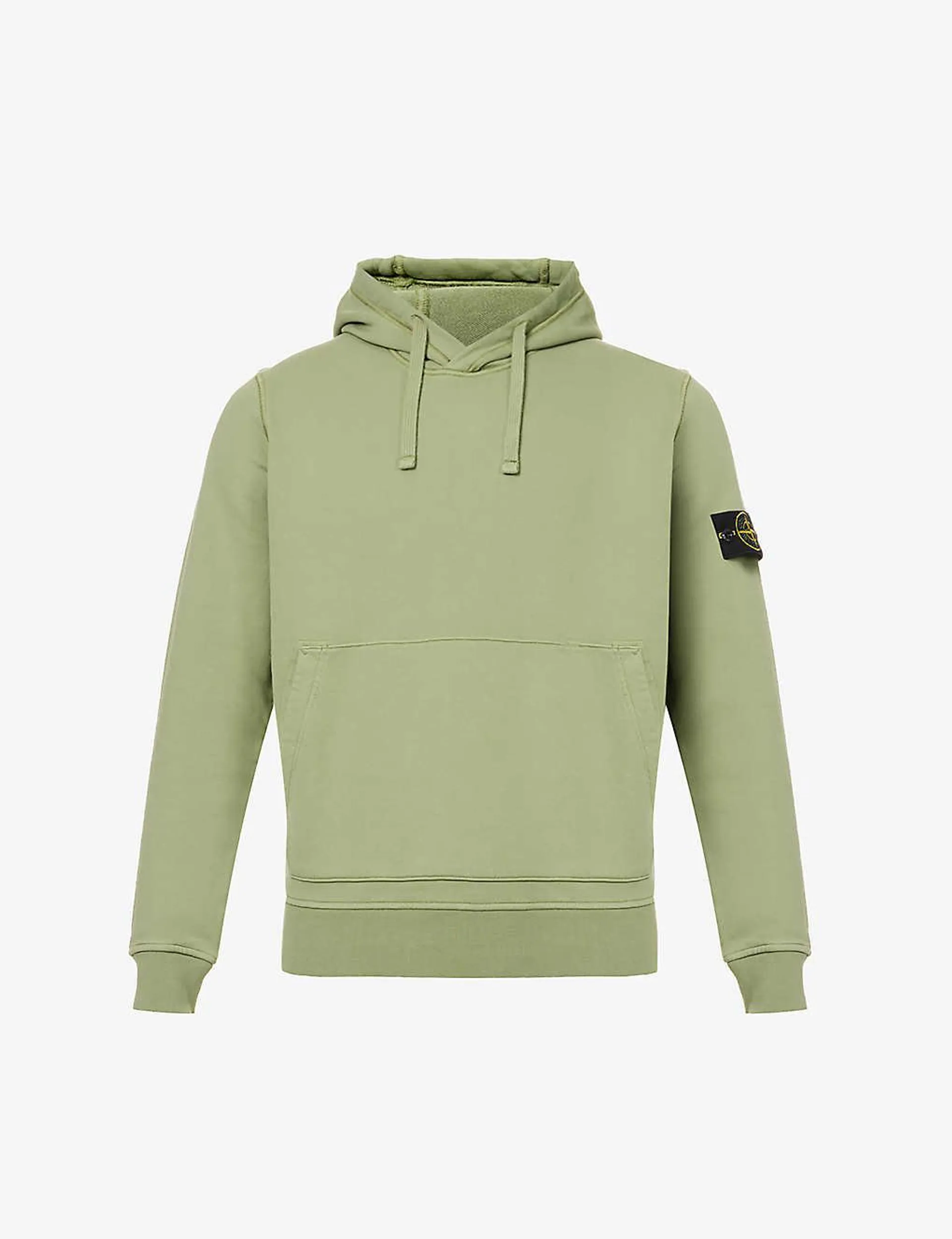 STONE ISLAND Brand-badge relaxed-fit cotton-jersey hoody