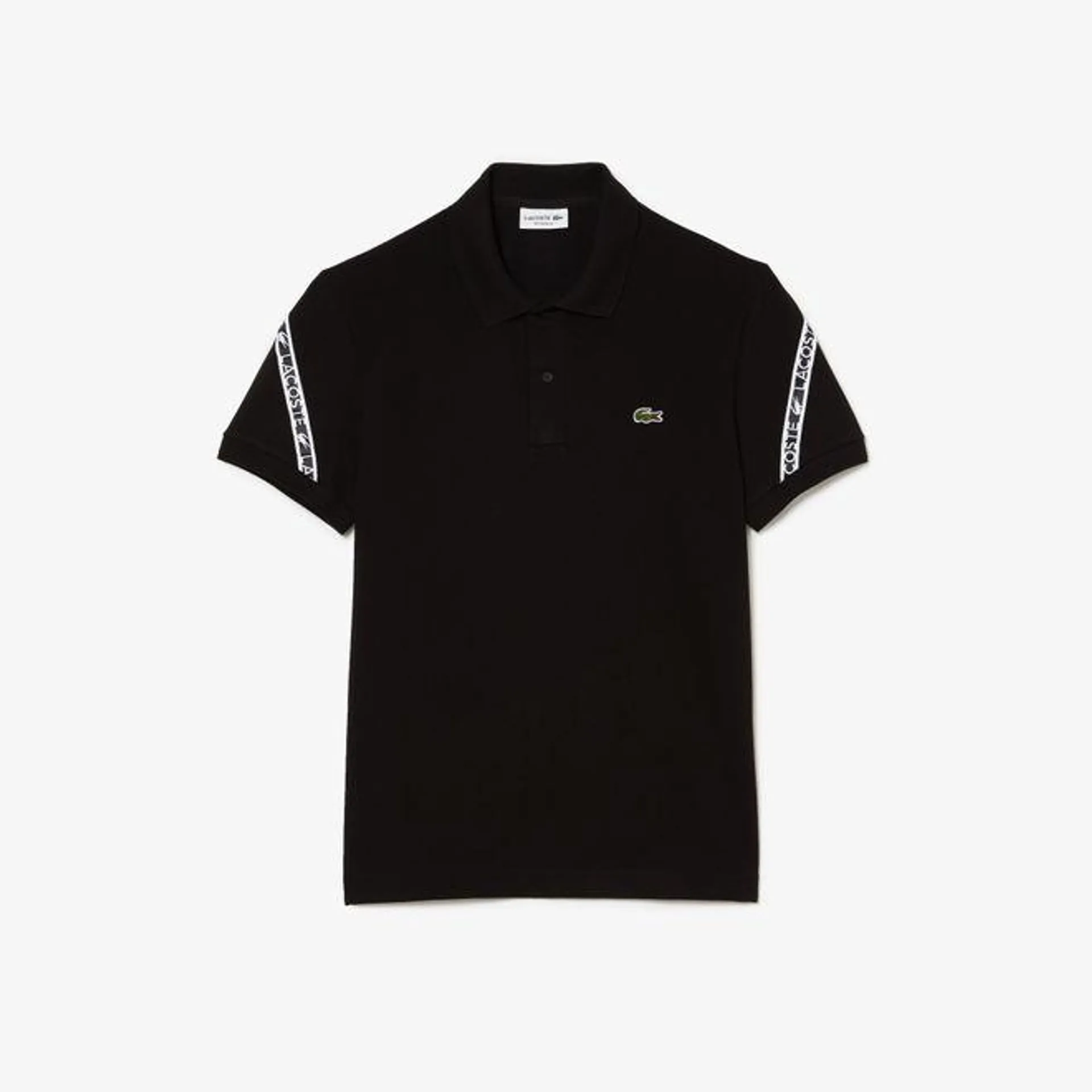 Lacoste Regular Fit Stretch Mini Pique Polo Shirt in Black