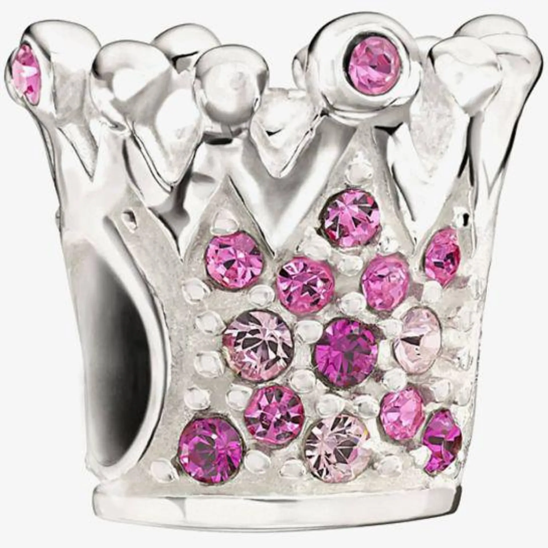 Pink Crystal Crown Bead