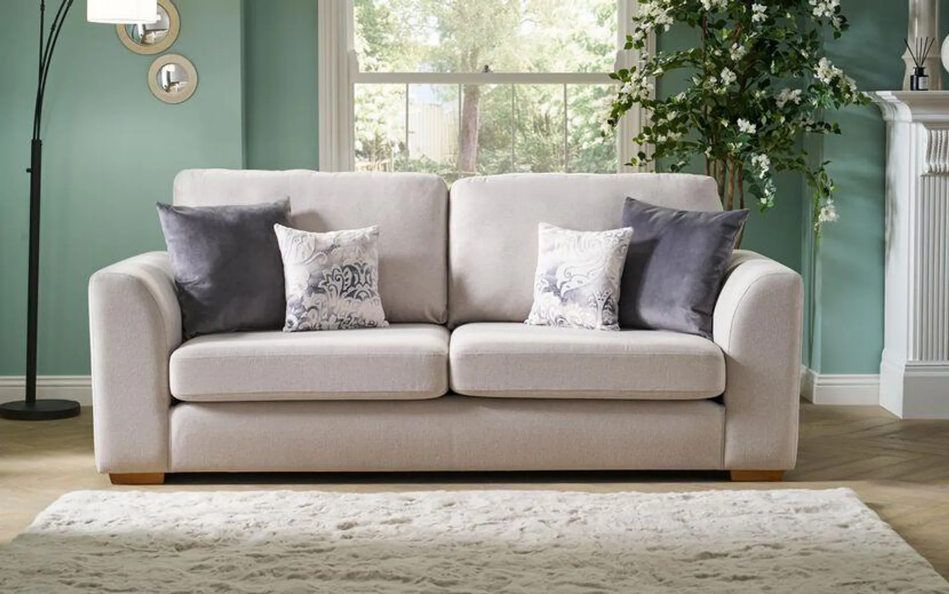 Nancy Fabric 3 Seater Sofa Standard Back