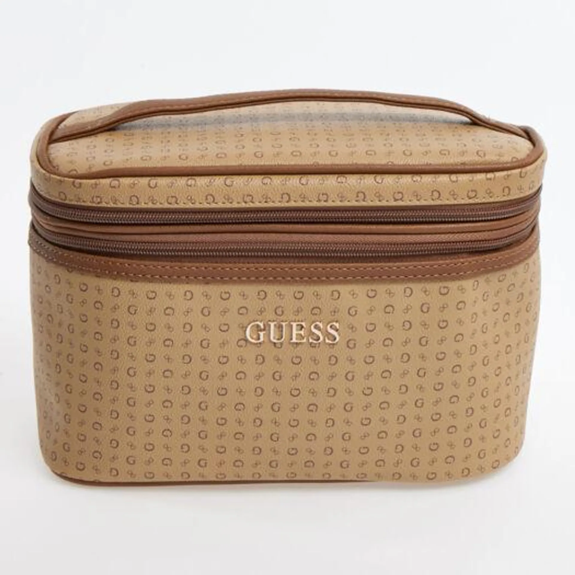 Beige Monogram Cosmetic Bag 17x27cm