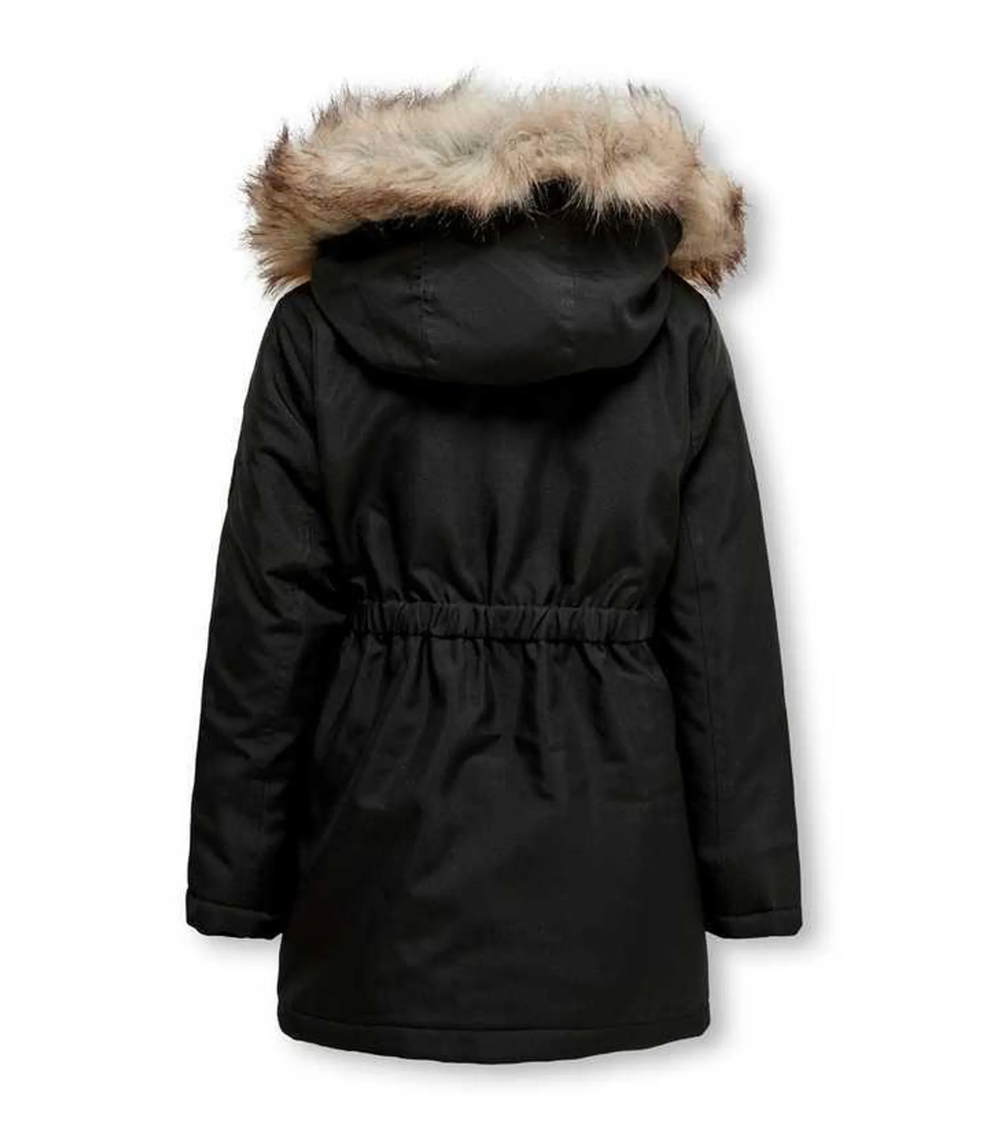 KIDS ONLY Black Faux Fur Hooded Parka Jacket