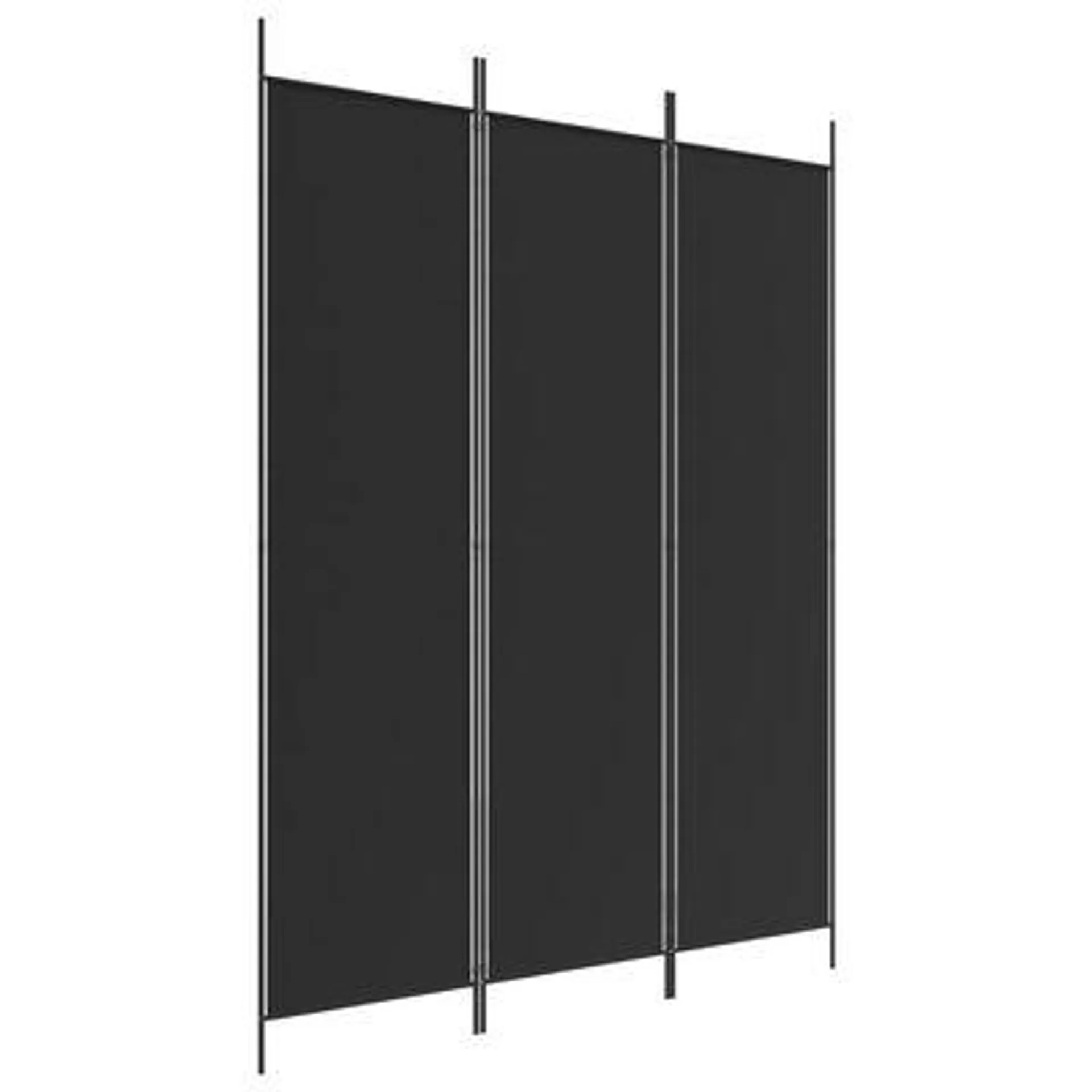 vidaXL 3-Panel Room Divider Black 150x200 cm Fabric