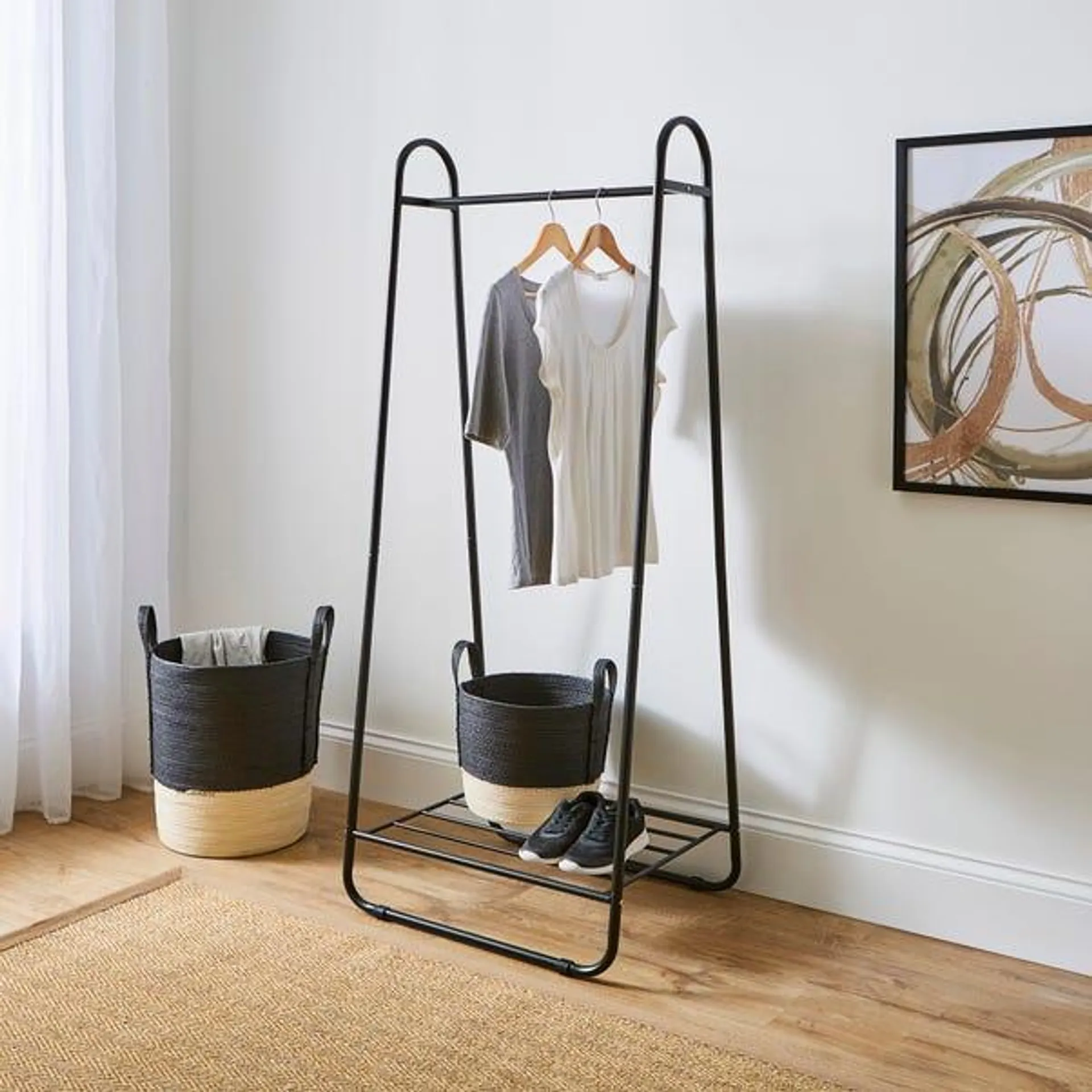 Clothes Rail with Built in Storage Shelf