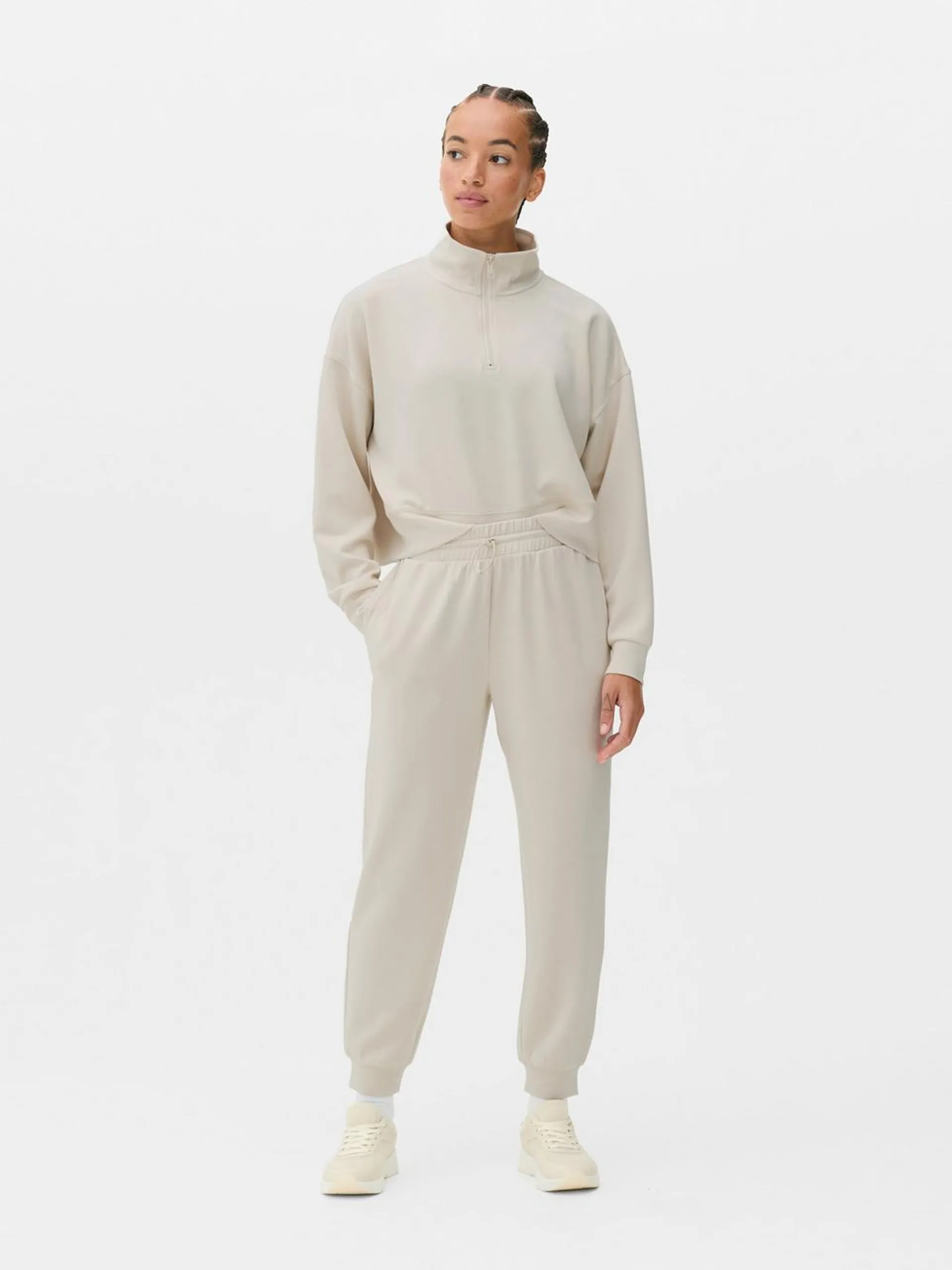 Co-ord Funnel Neck Half-Zip Sweatshirt