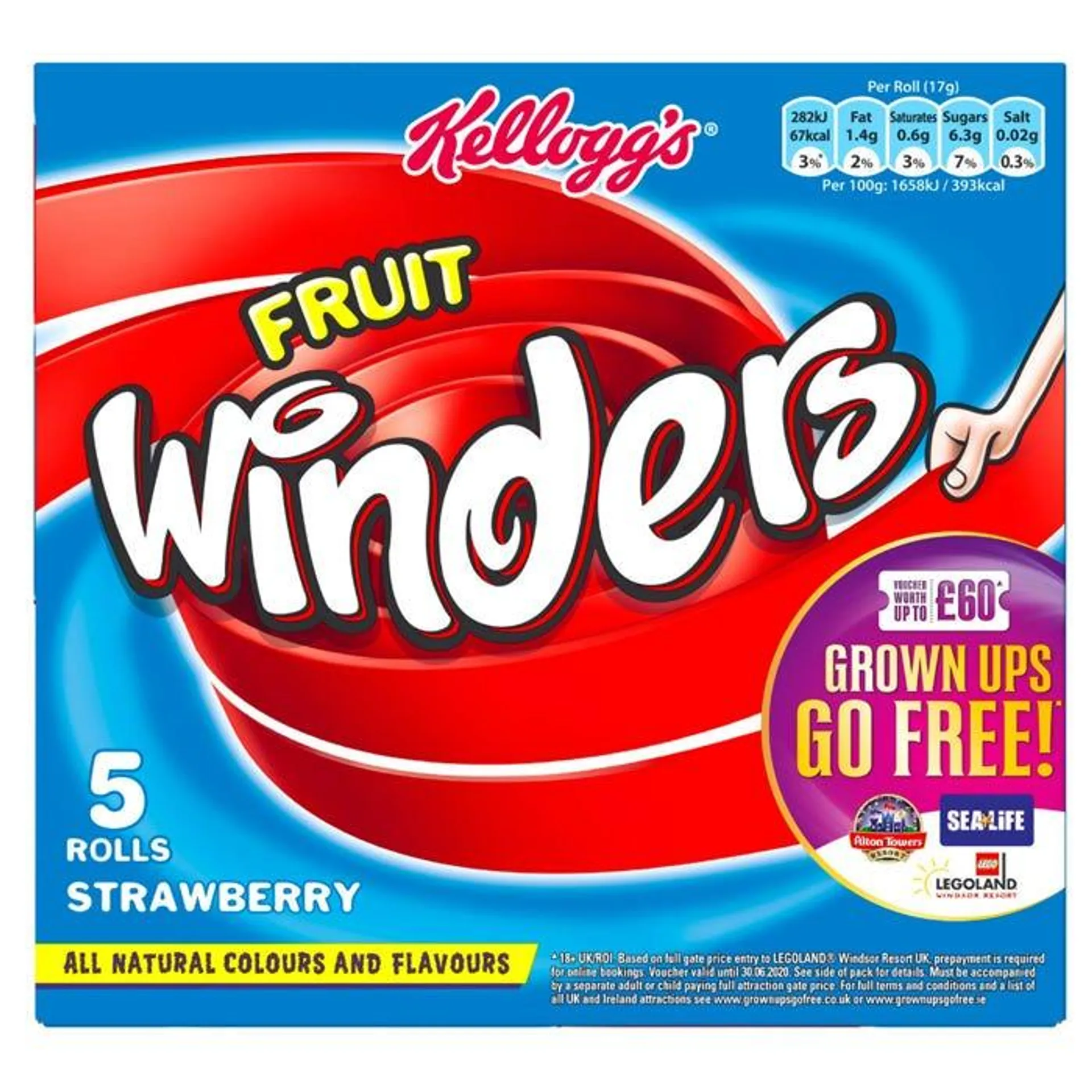 Kellogg's Fruit Winders Strawberry, 17g (Pack of 5)