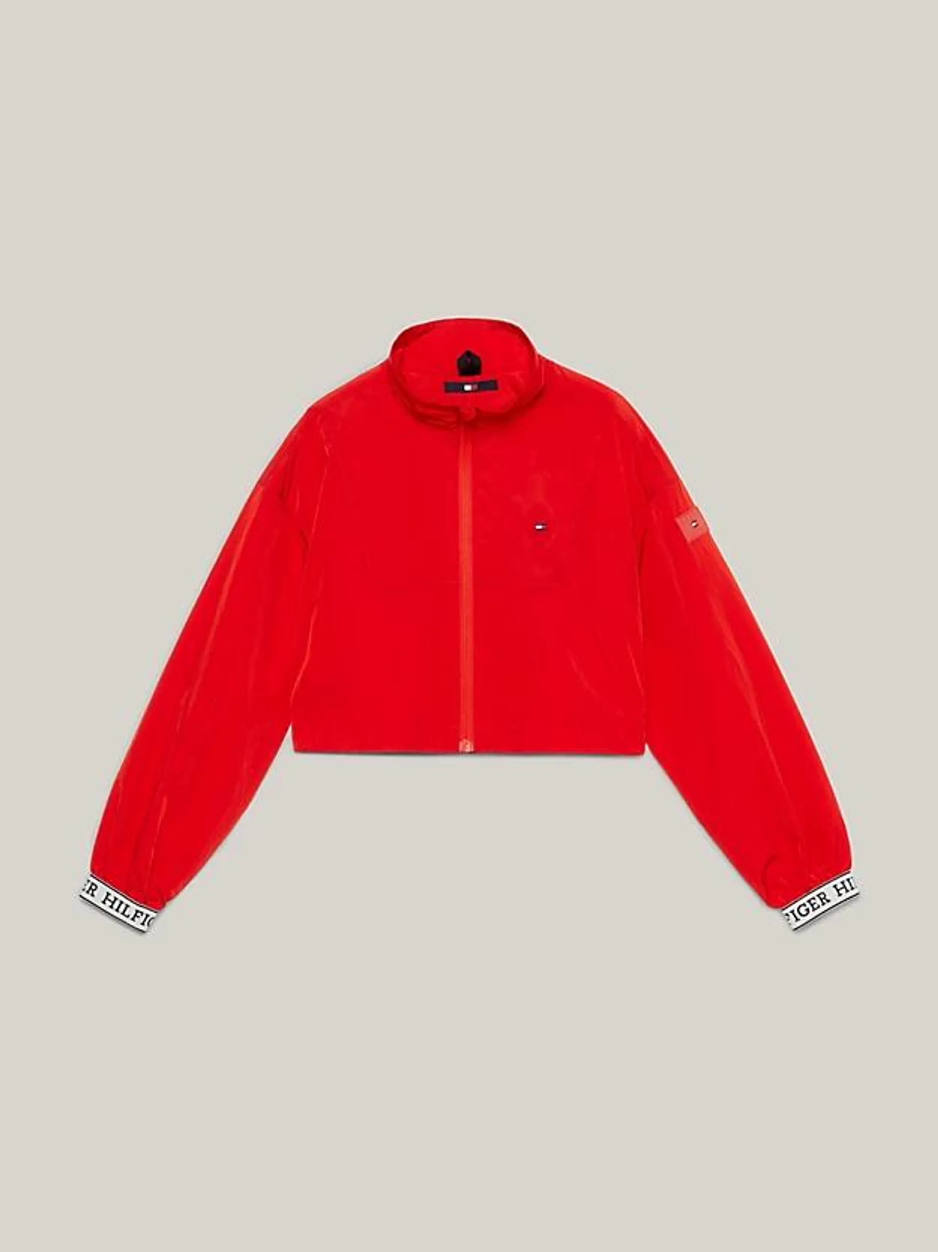 Hilfiger Monotype Logo Cuff Cropped Windbreaker