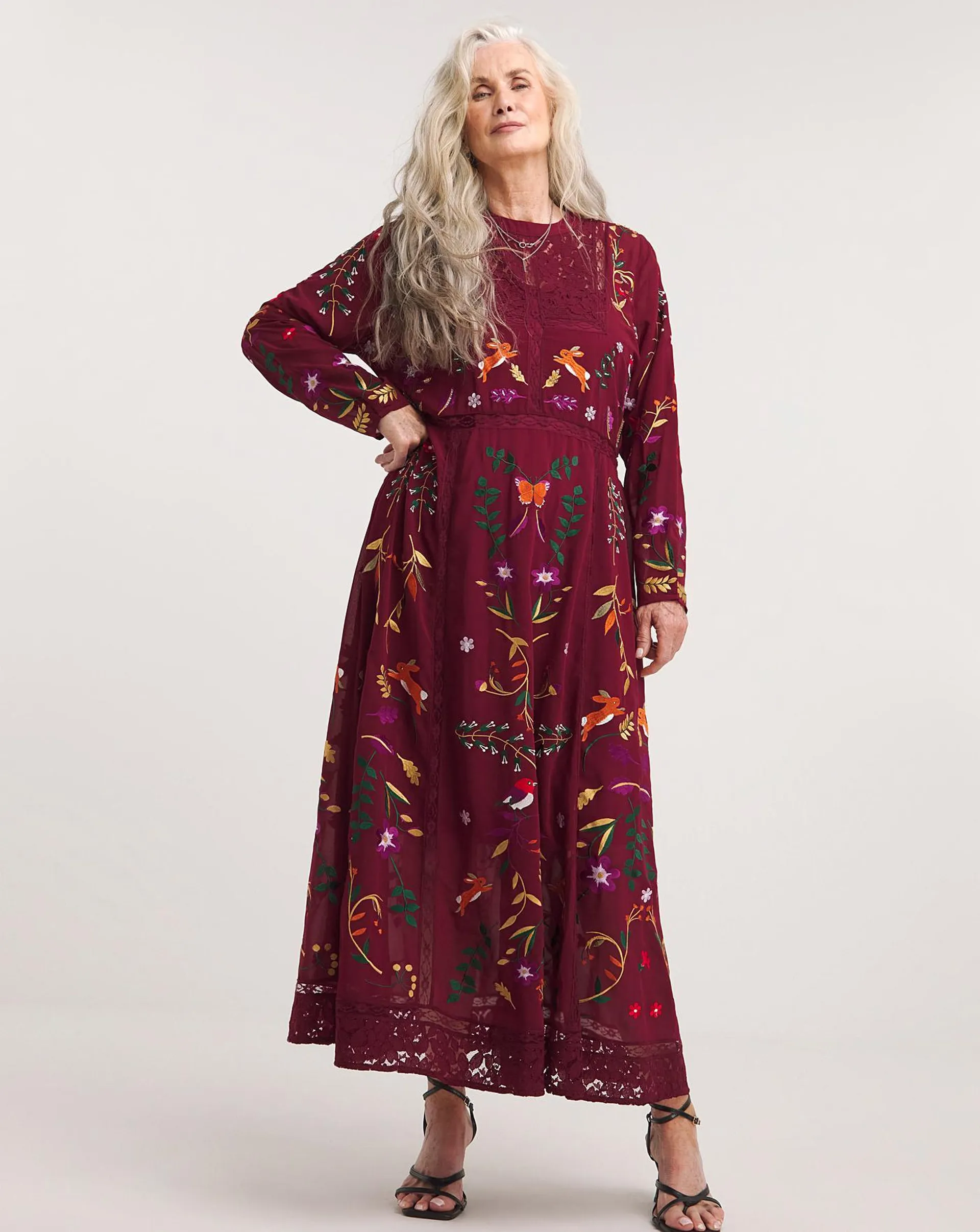 Joe Browns Enchanted Occasion Forset Embroidered Maxi Dress