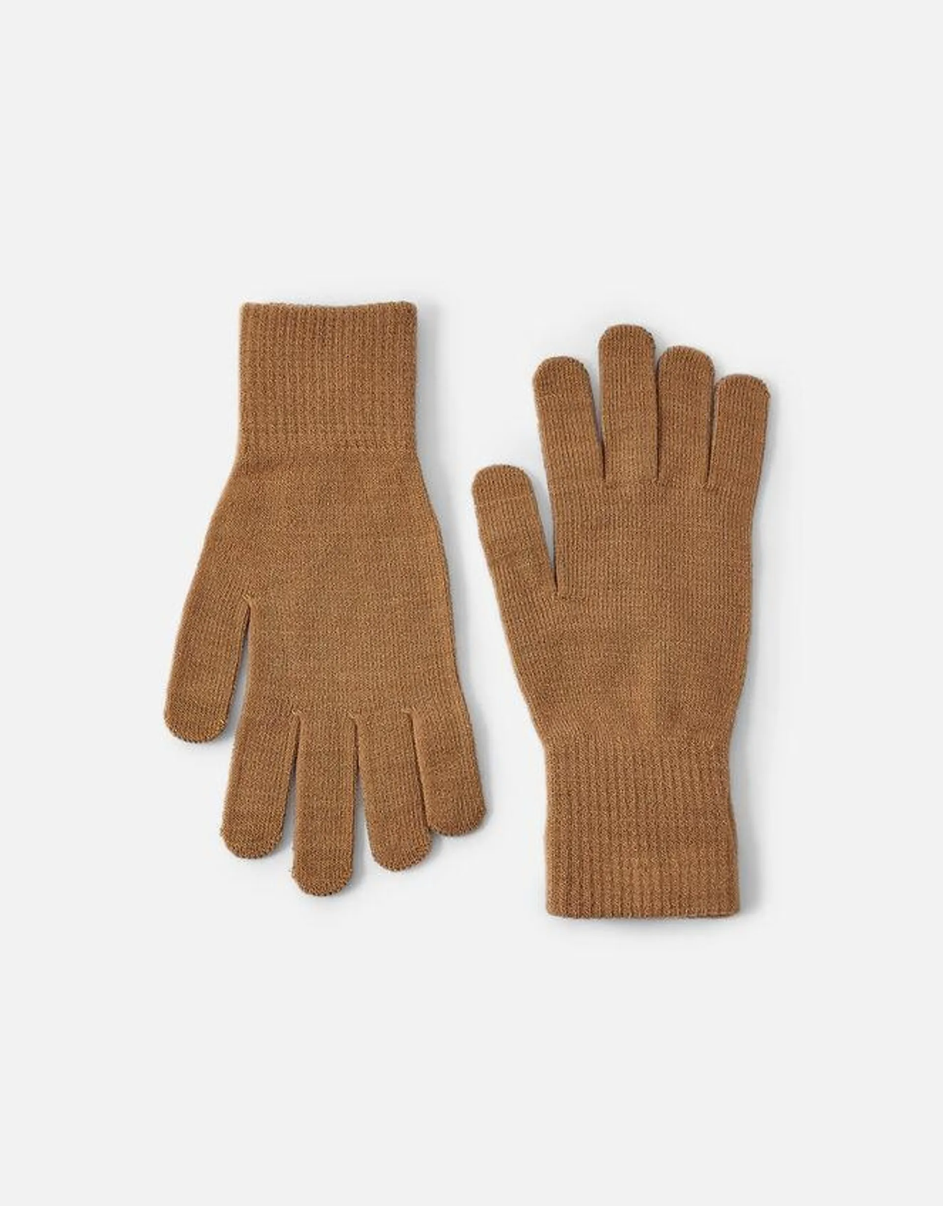 Long Cuff Touchscreen Gloves Camel