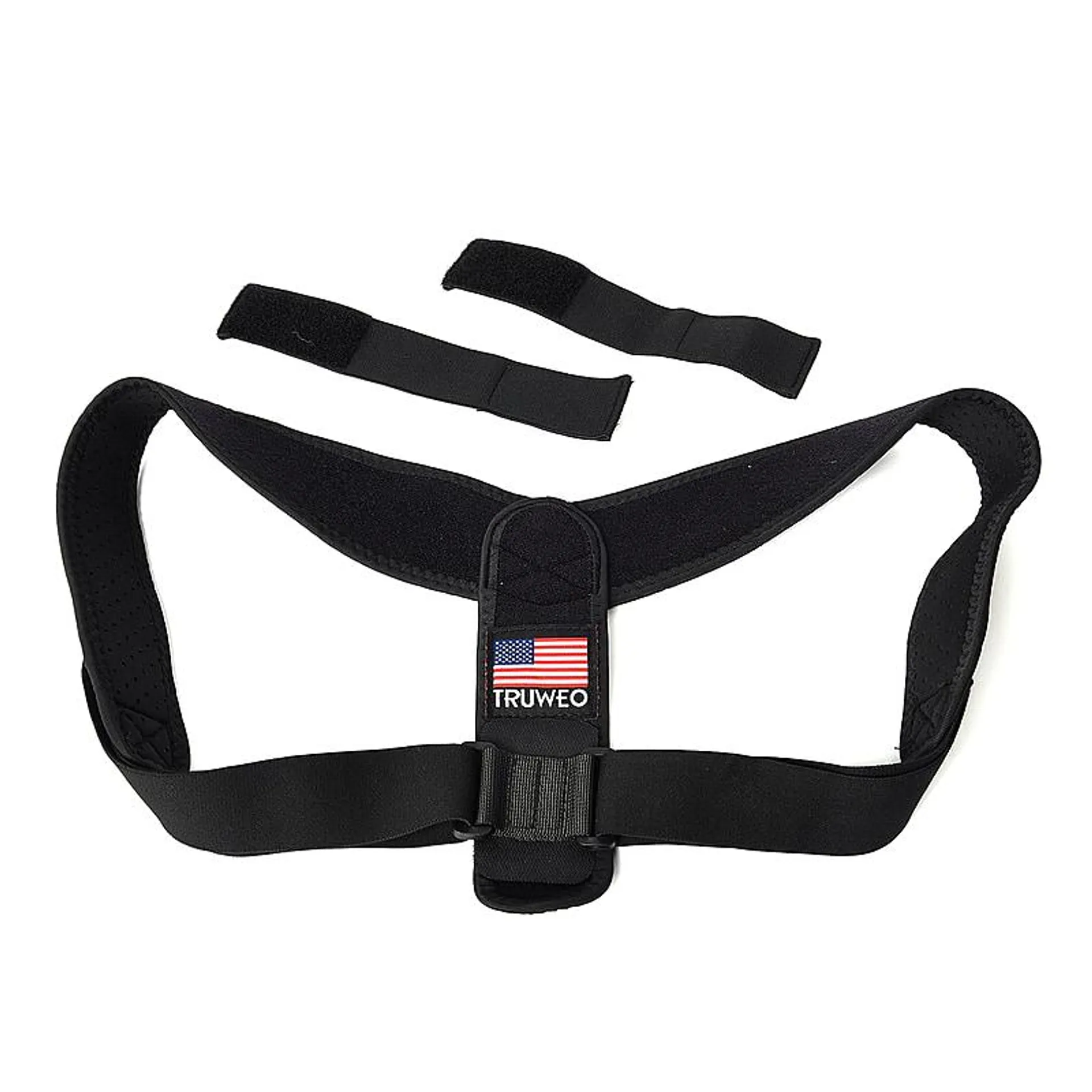 Posture Corrector with Adjustable Strap (Size 51x23 Cm) - Black