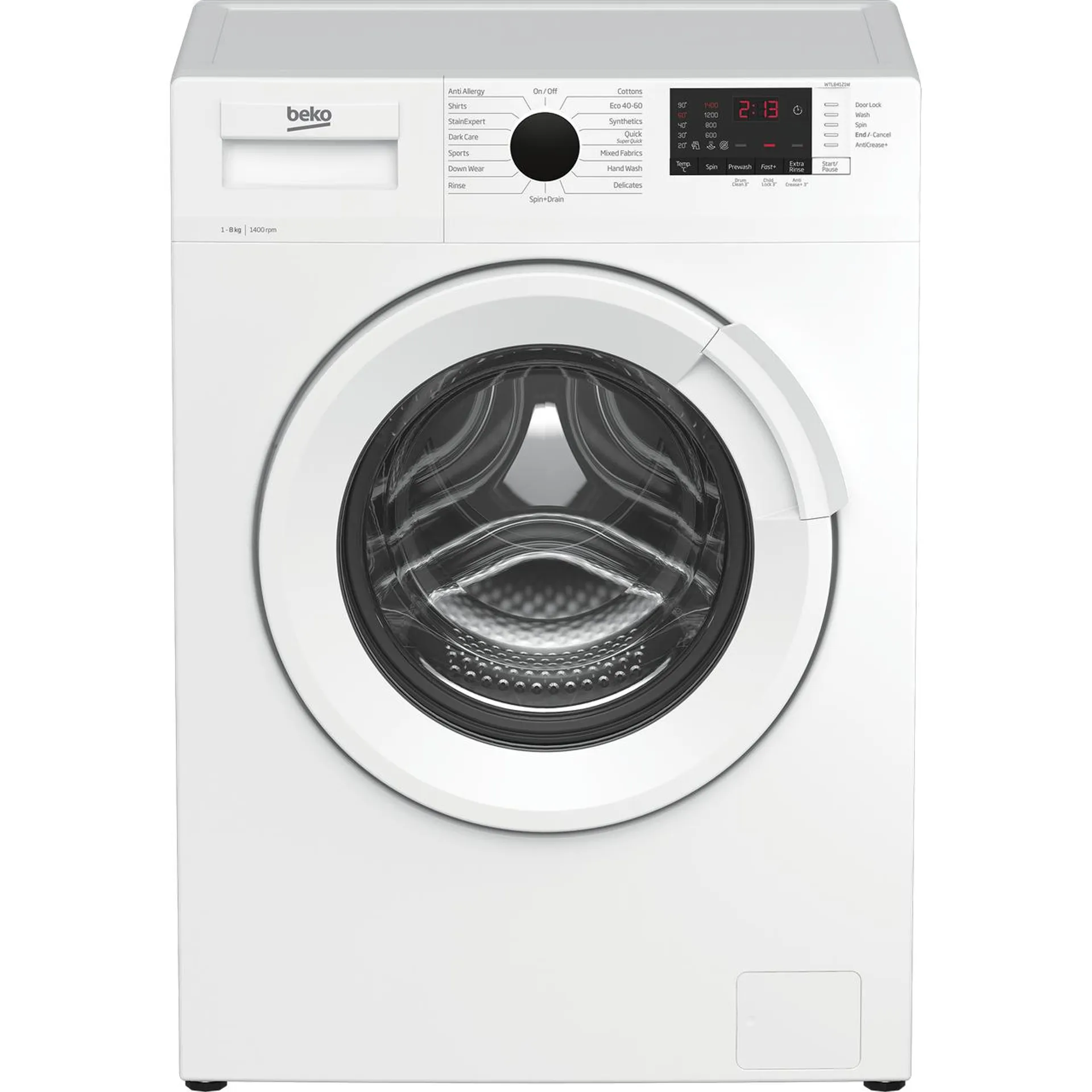 Beko WTL84121W 8kg Washing Machine with 1400 rpm - White - C Rated