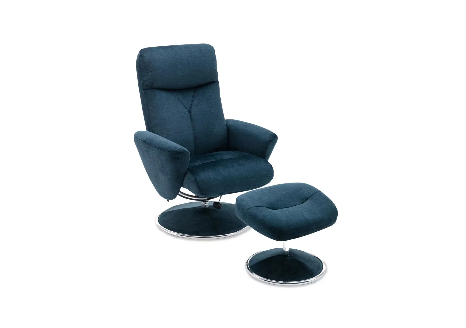 Nice Fabric Swivel Recliner Chair and Footstool