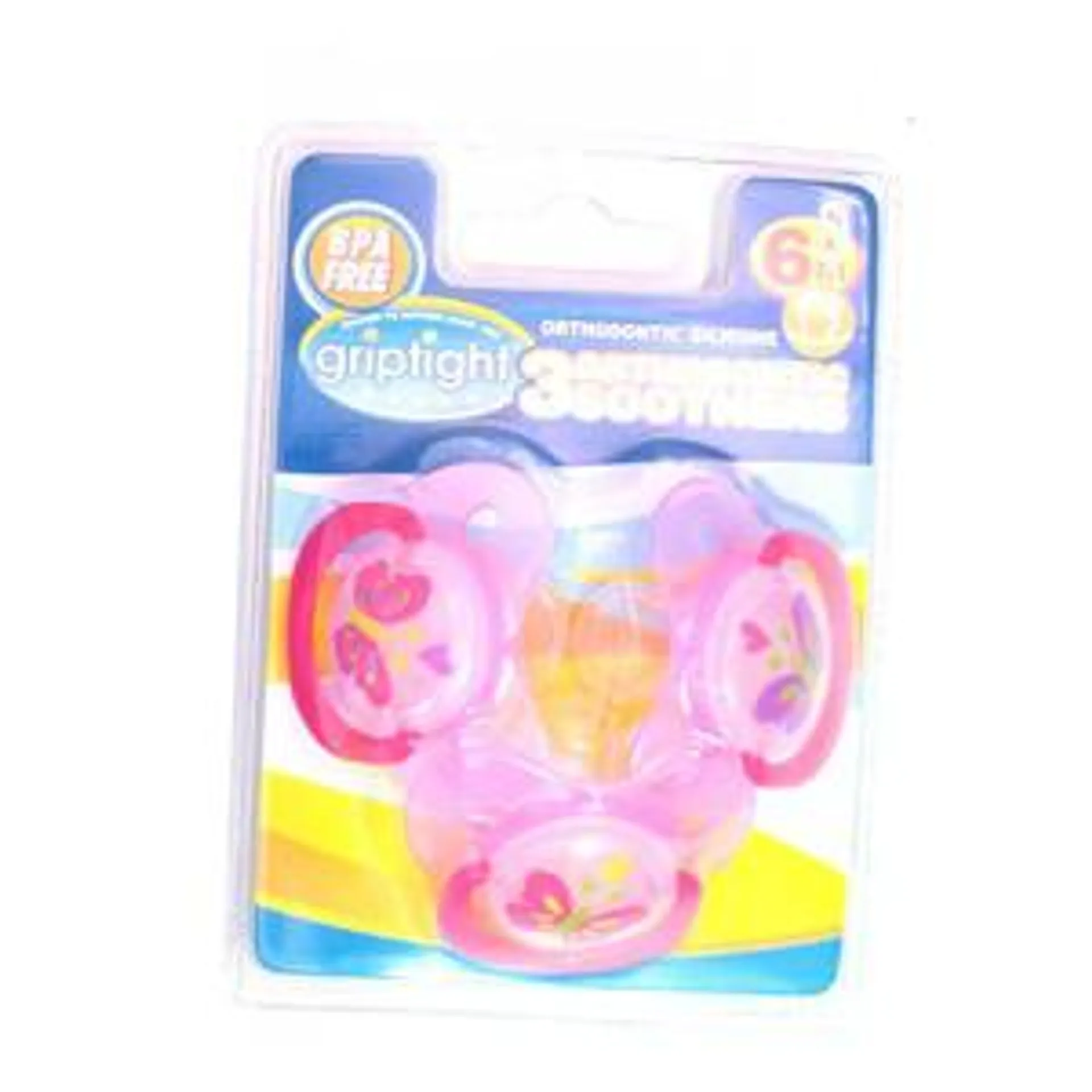 Griptight Orthodontic Soothers Pink 6m+ 3 Pack