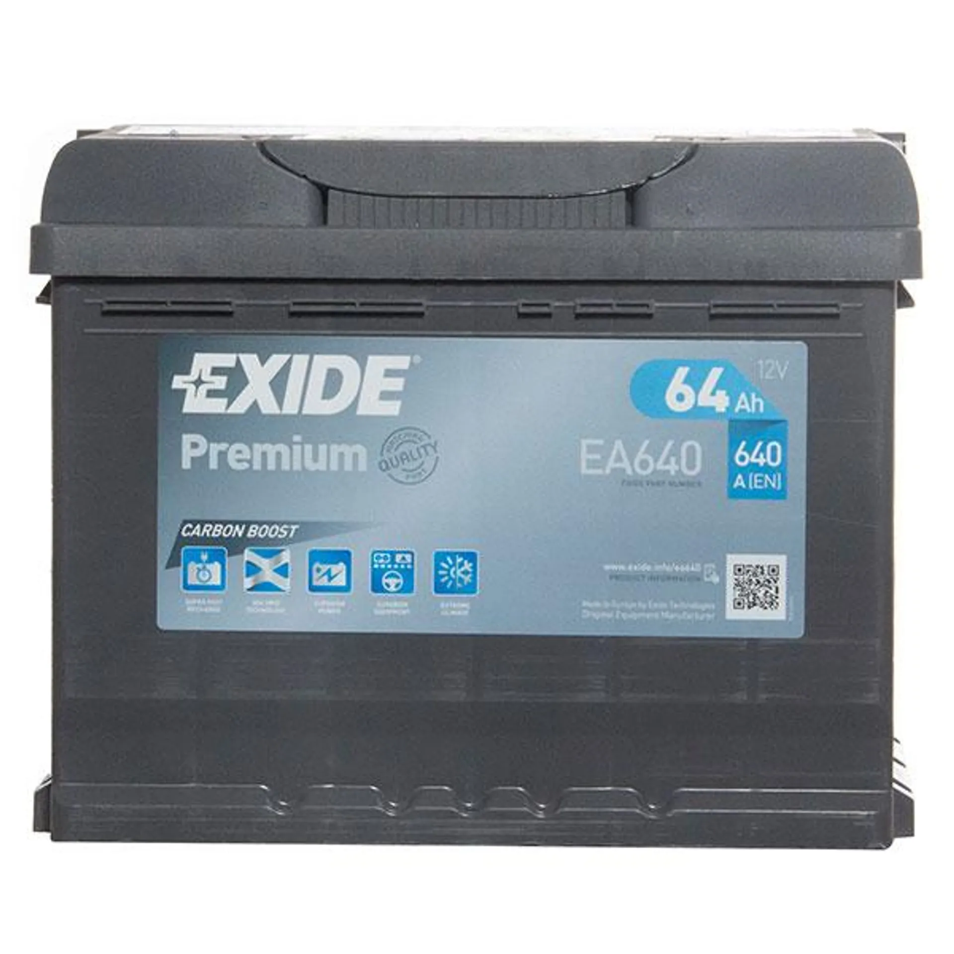 Exide 027 Car Battery (64Ah) - 5 Year Guarantee (EA640)