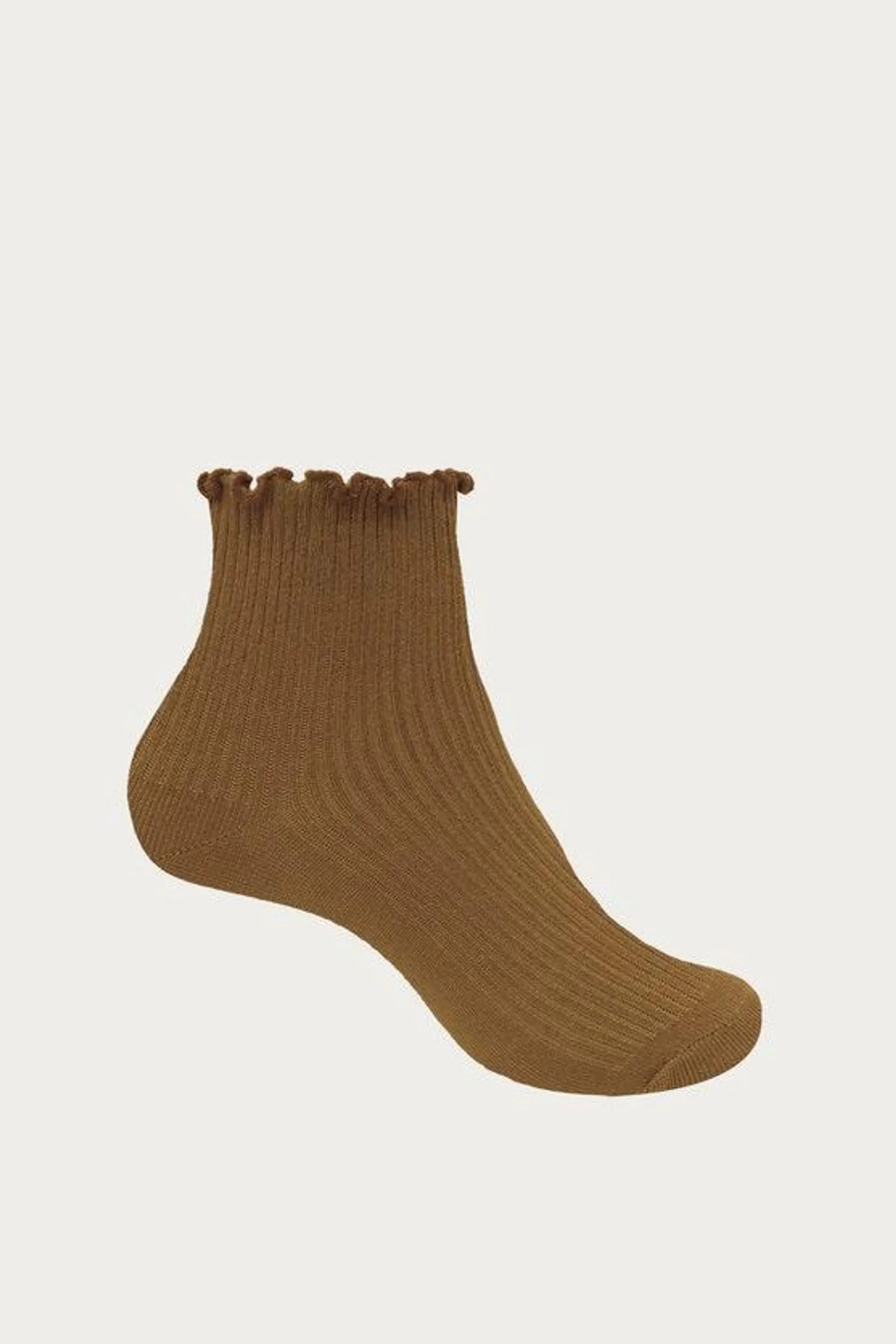 Mustard Lettuce Edge Crew Socks