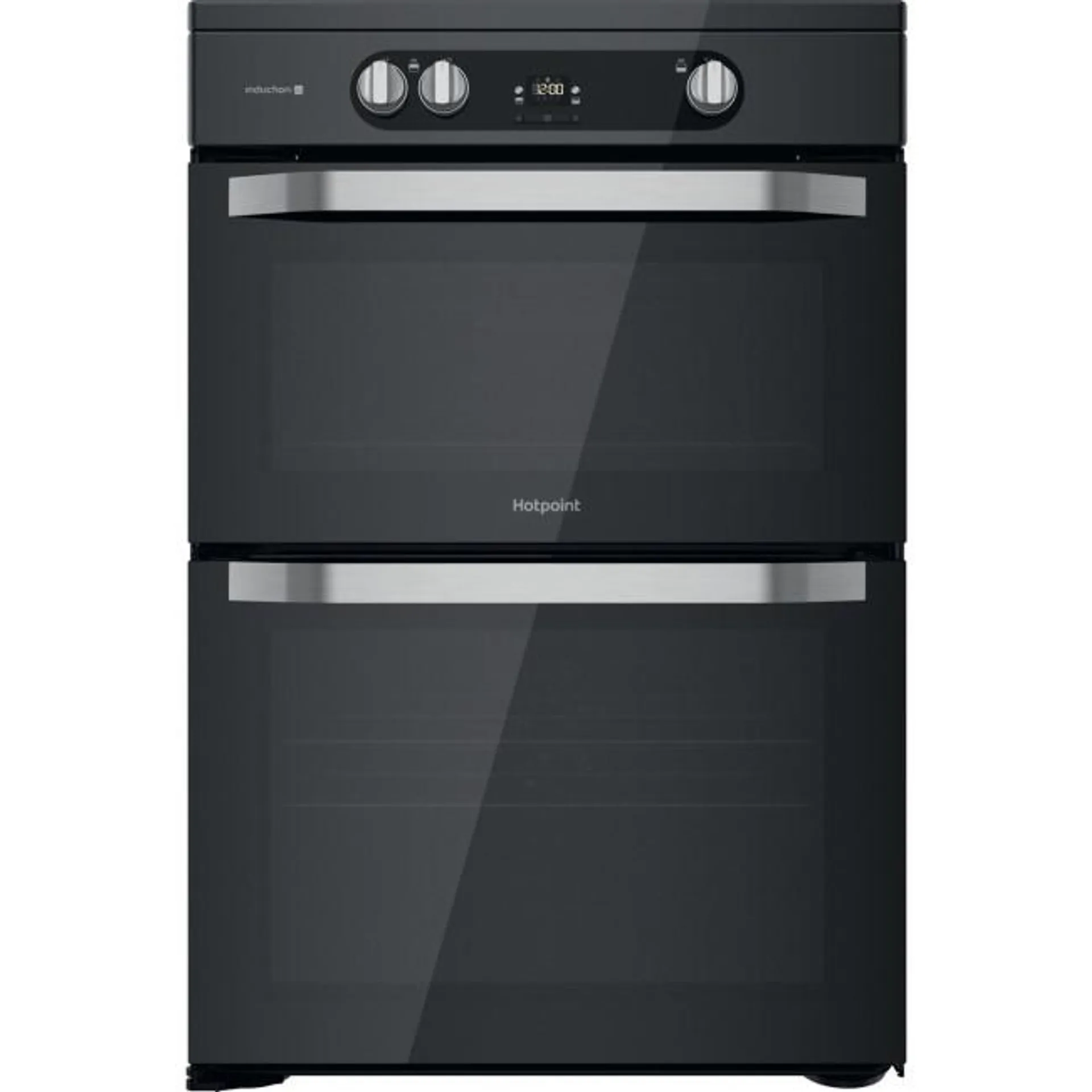 Hotpoint 60cm Double Oven Induction Electric Cooker - Black