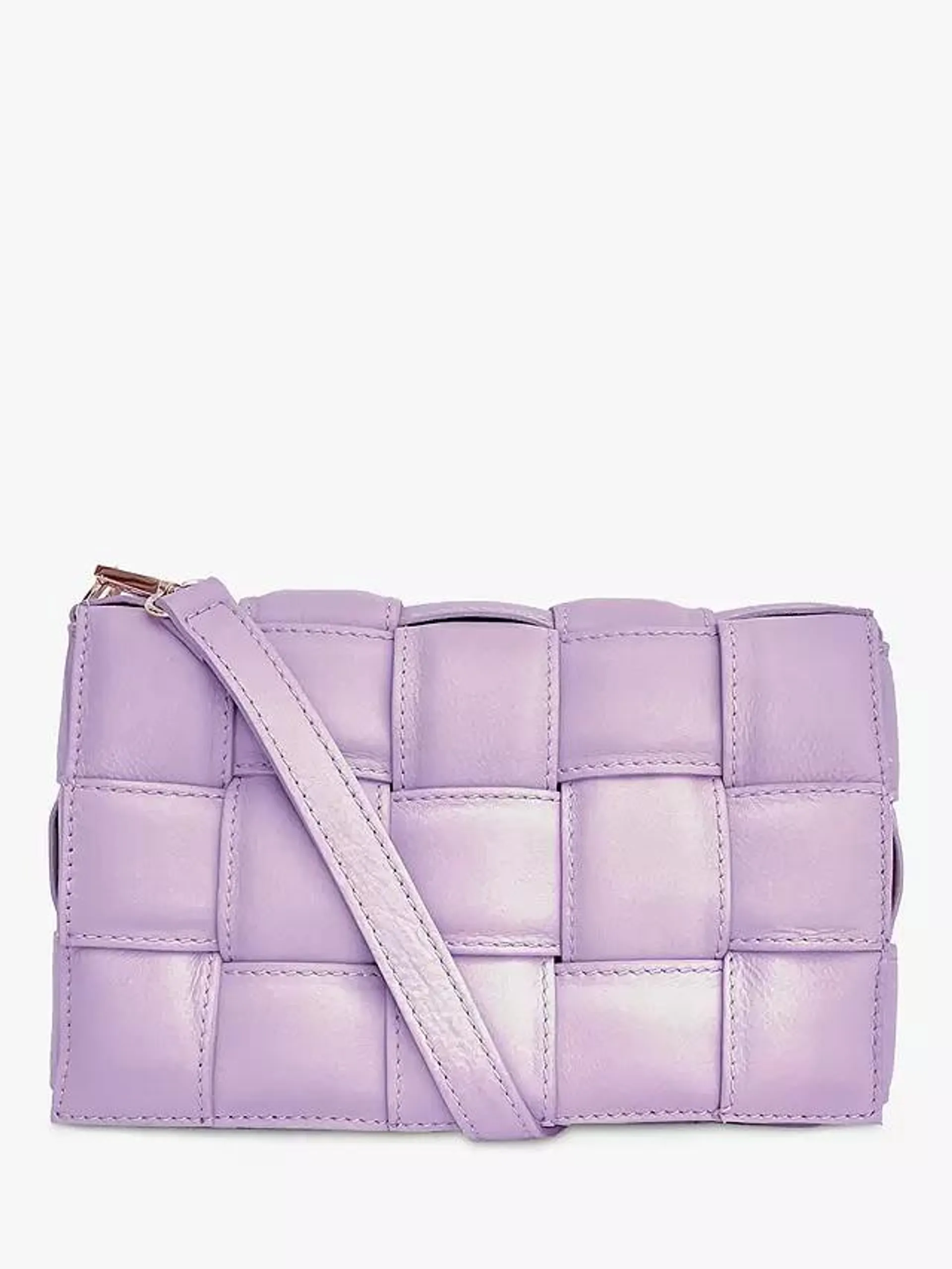 Padded Woven Cross Body Bag