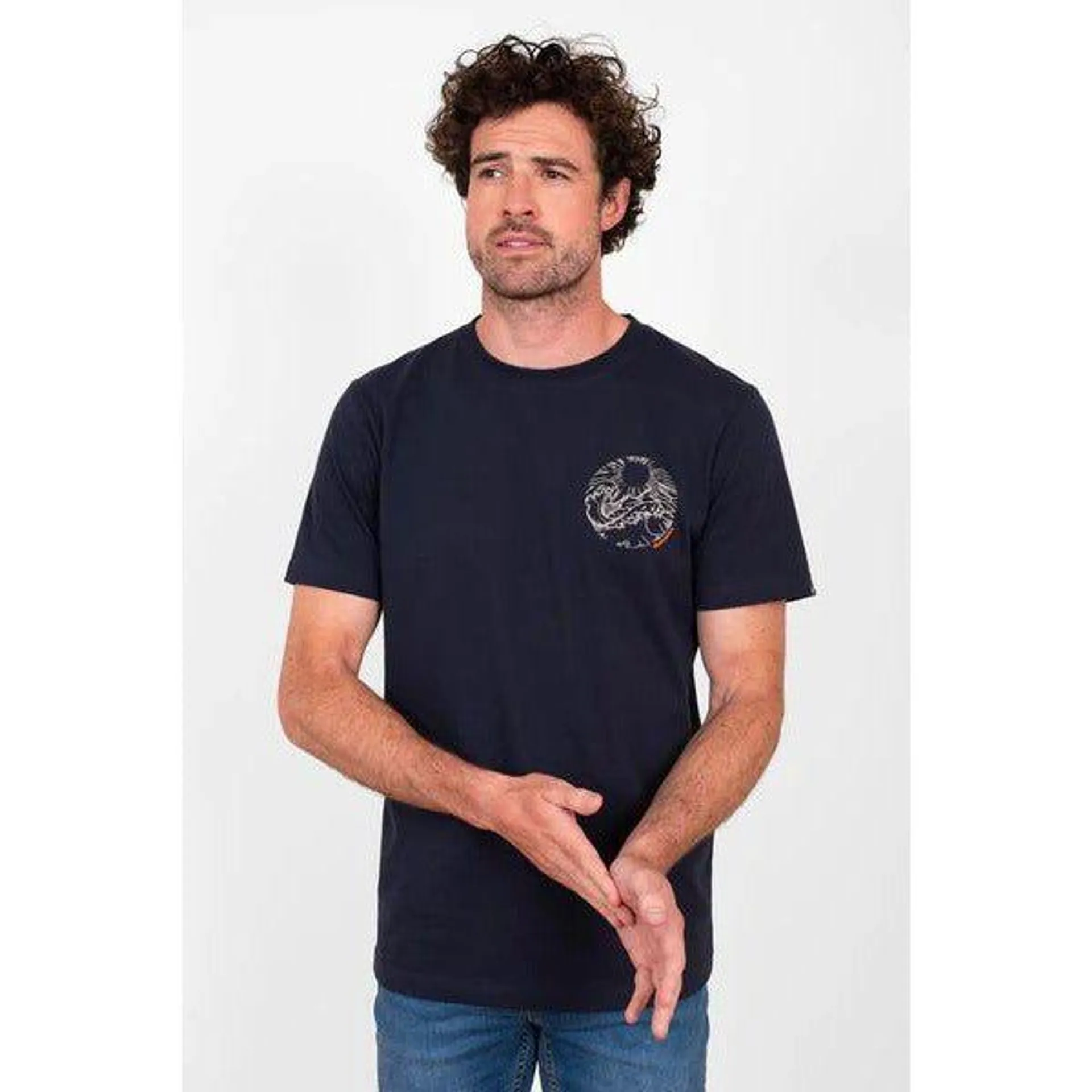 Brakeburn Wild Sea Navy Tee