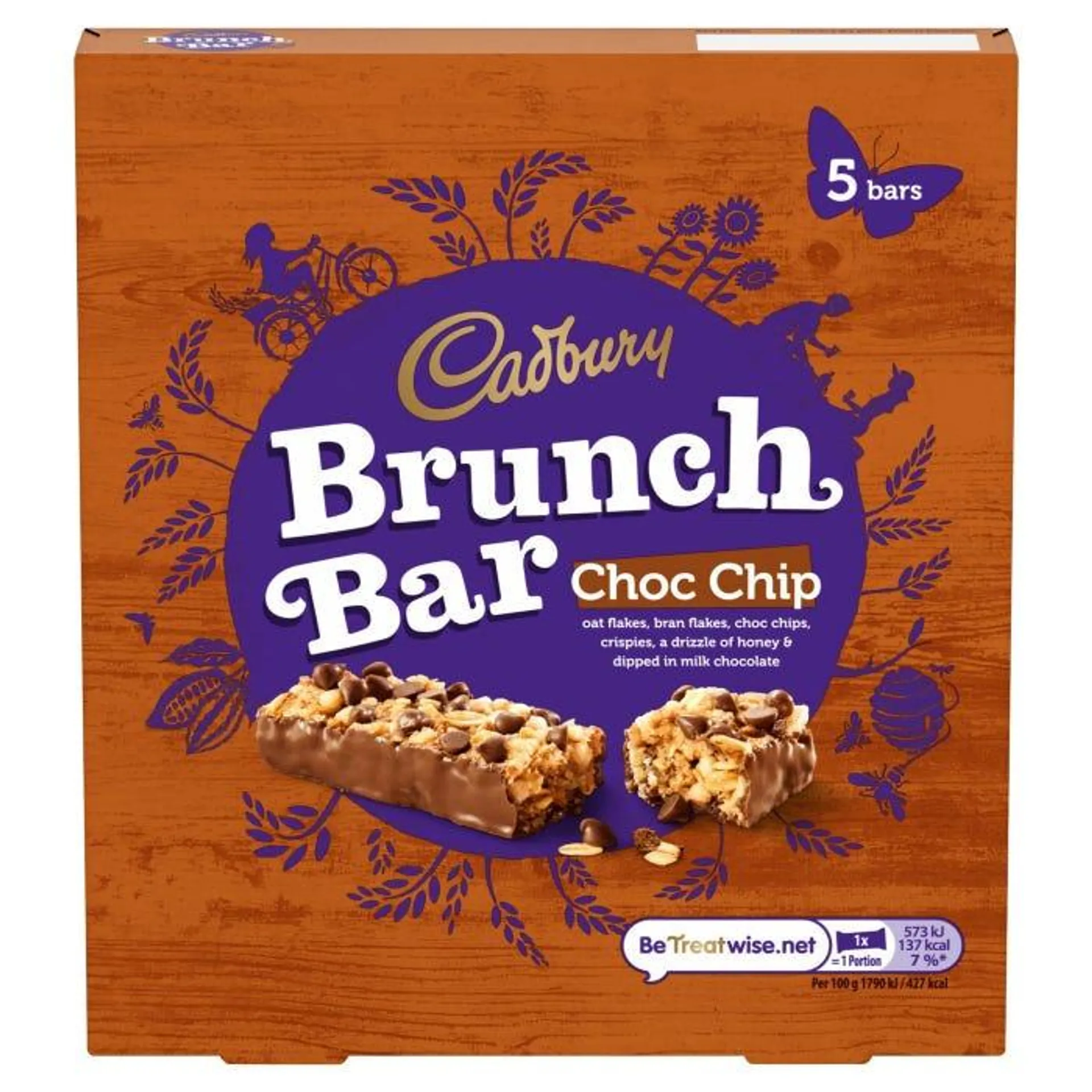 Cadbury Brunch Oats Choc Chip Bars 5 x 32g (160g)