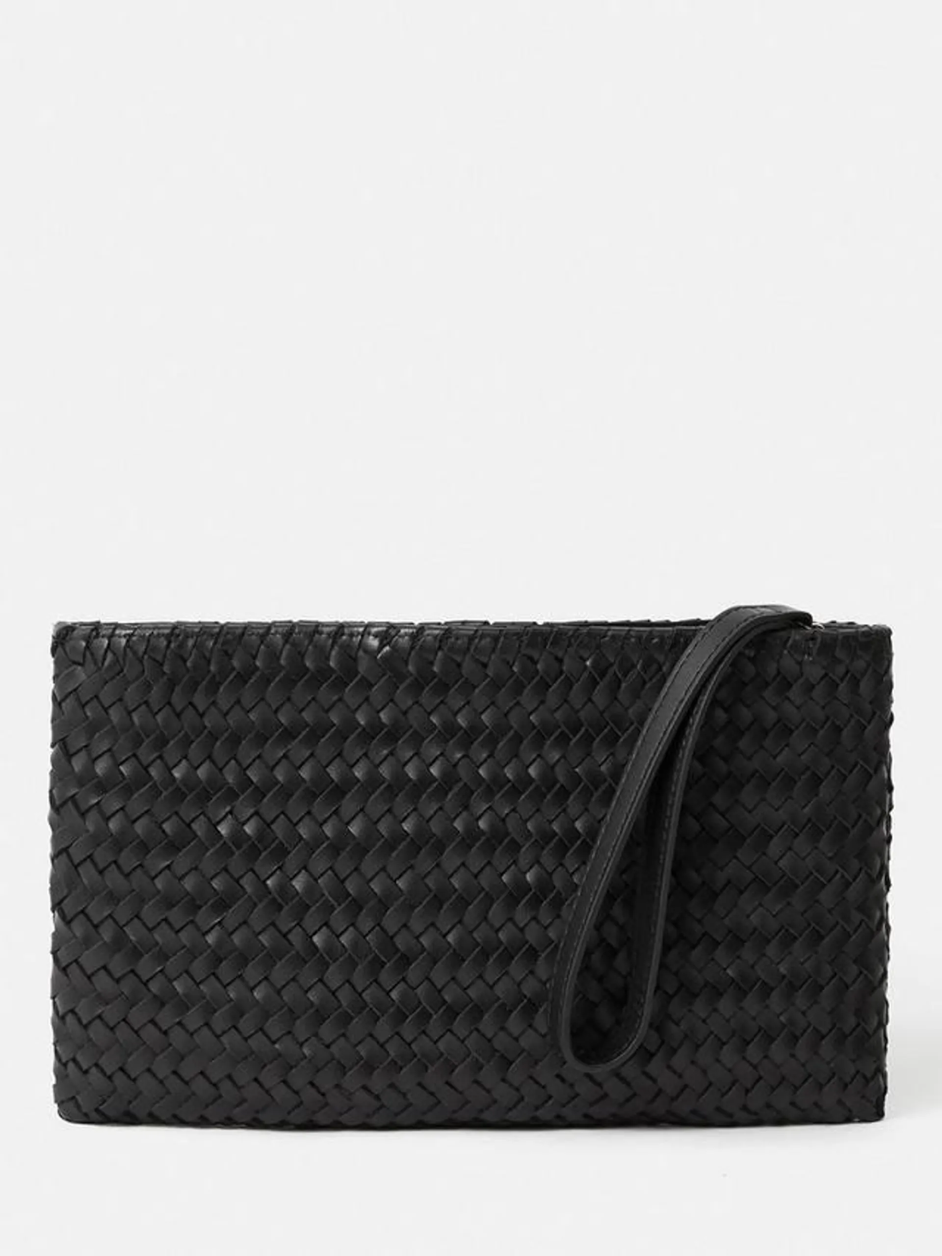 Woven Leather Clutch Bag