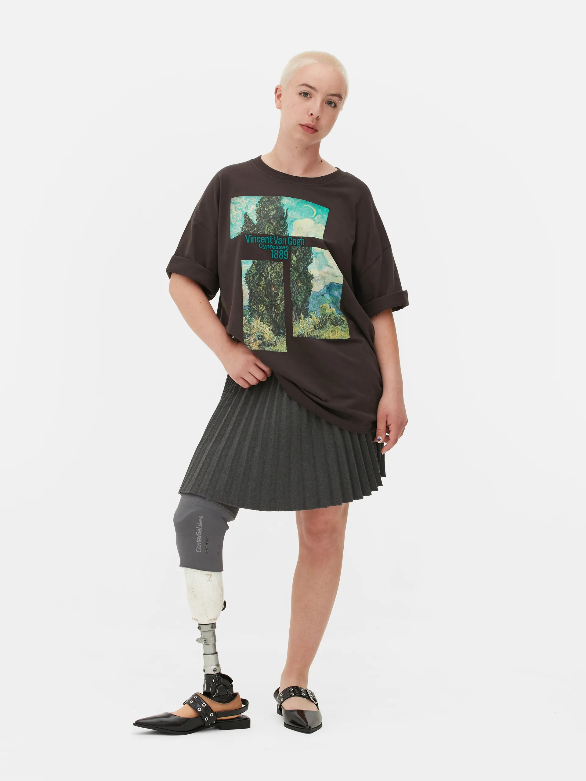 „Van Gogh Zypressen“ T-Shirt im Oversized-Look