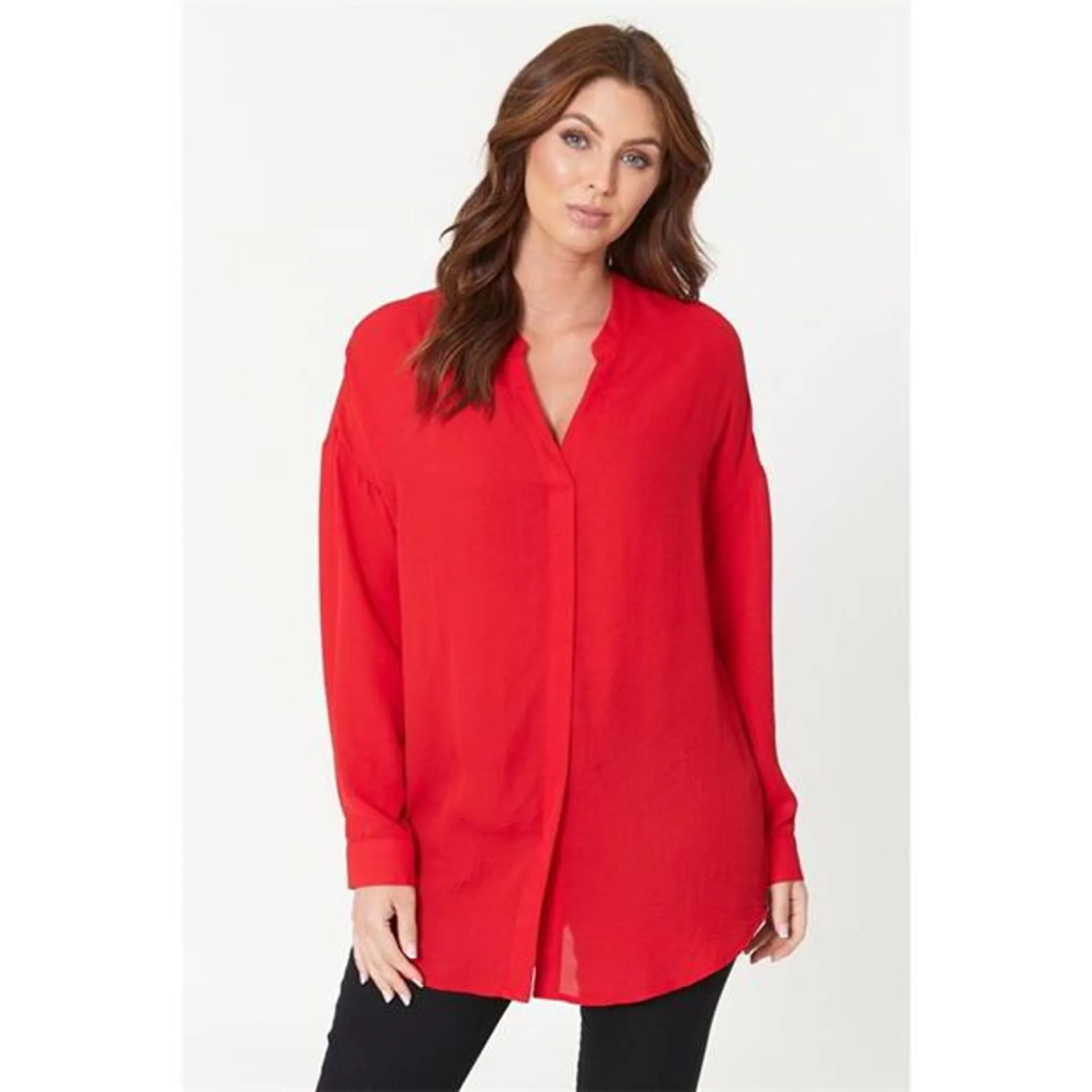 Long Sleeve V Neck Blouse