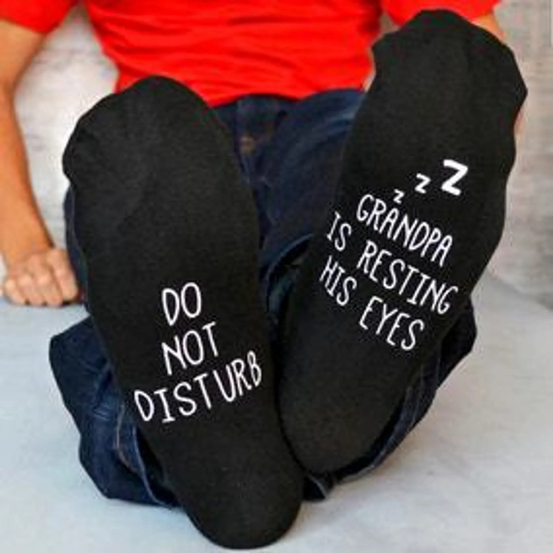 Do Not Disturb Grandad is Resting Eyes Novelty Socks