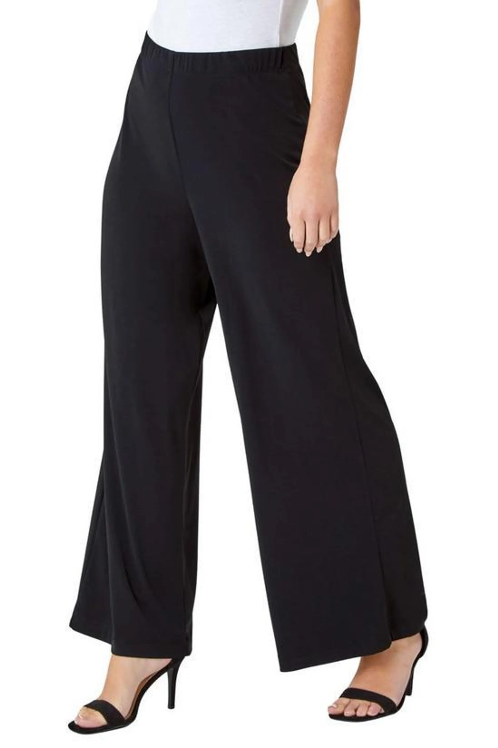 Petite Wide Leg Stretch Trouser