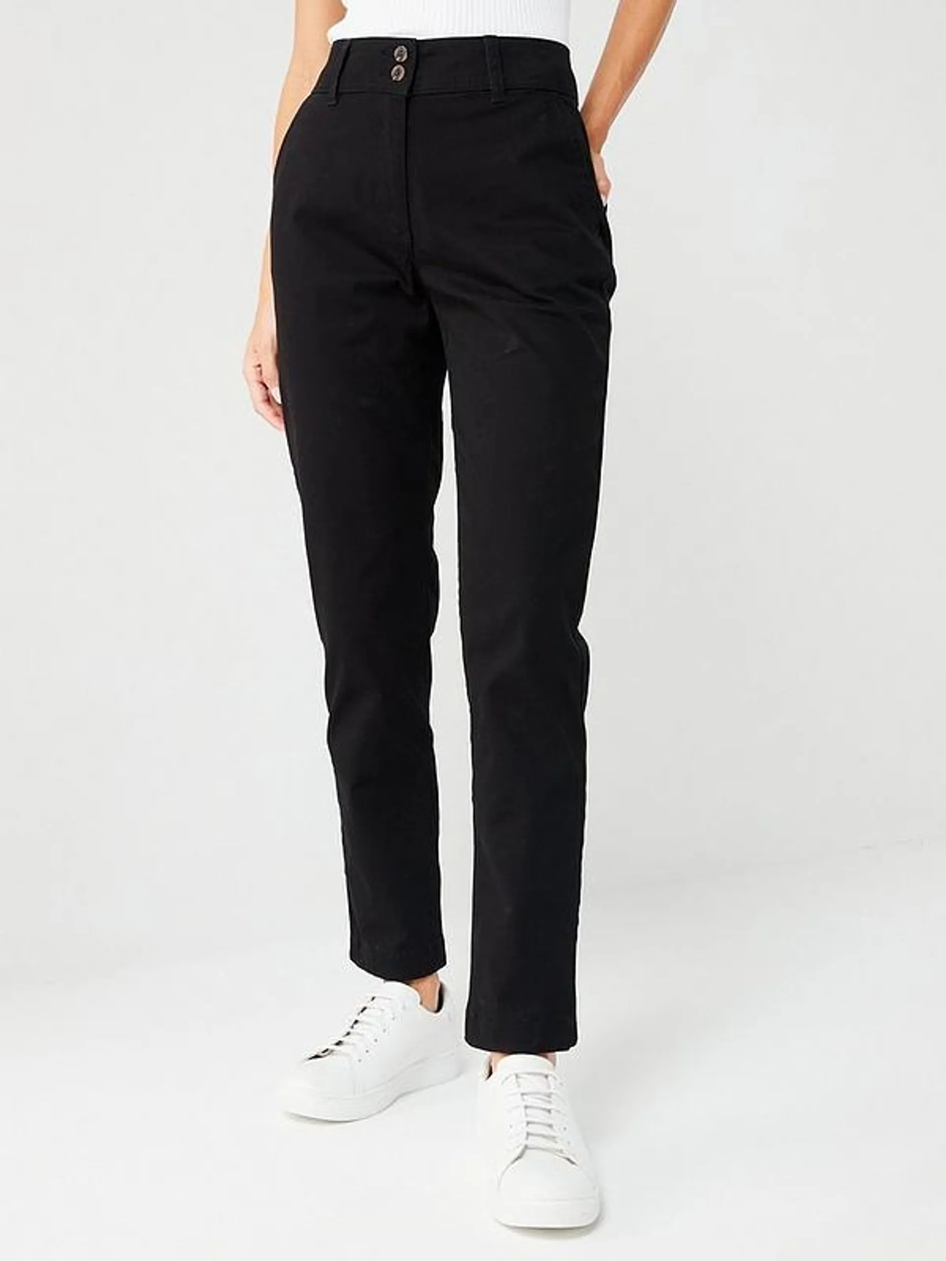 Girlfriend Chino Trousers - Black