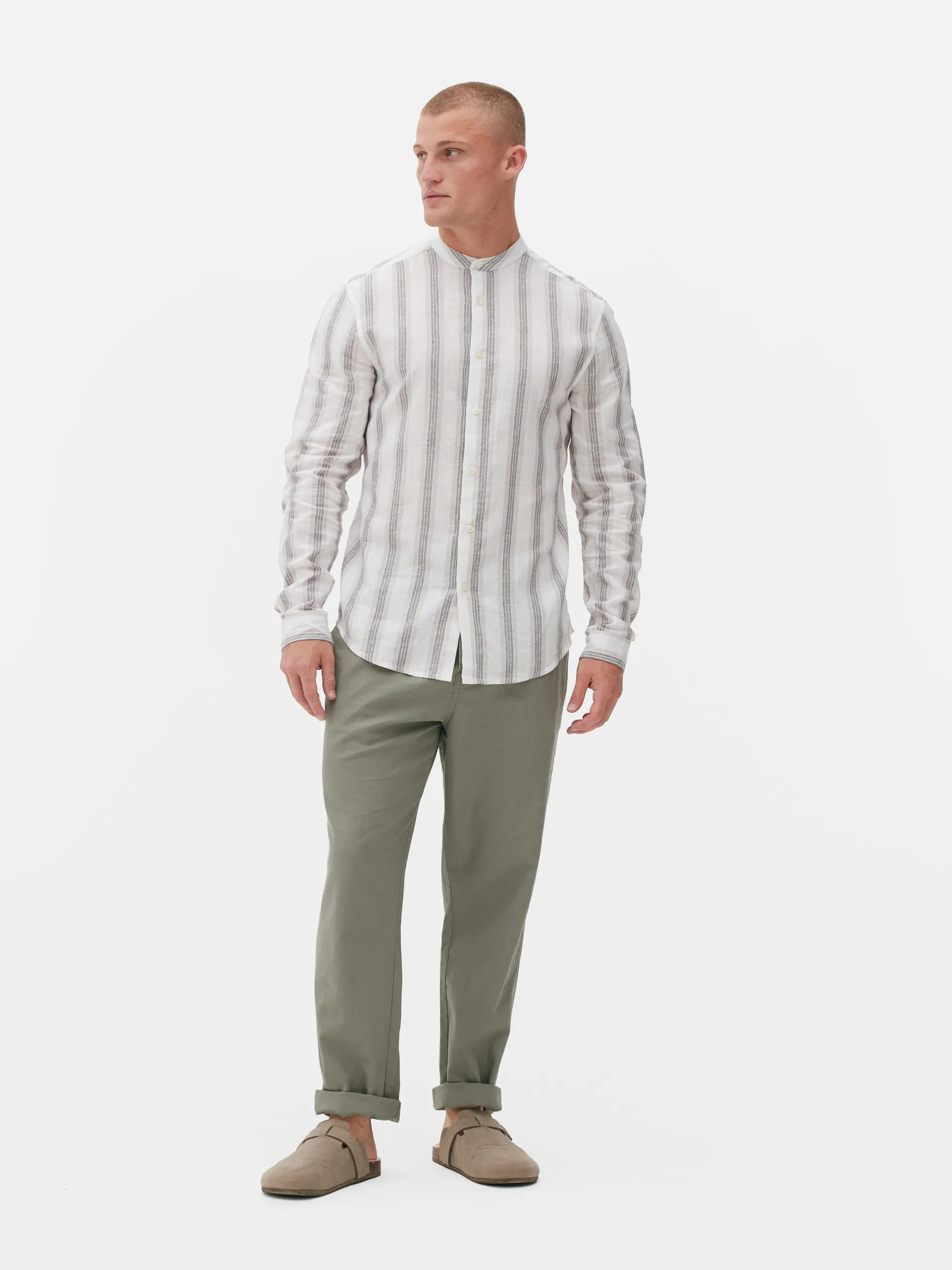 Linen Blend Striped Shirt