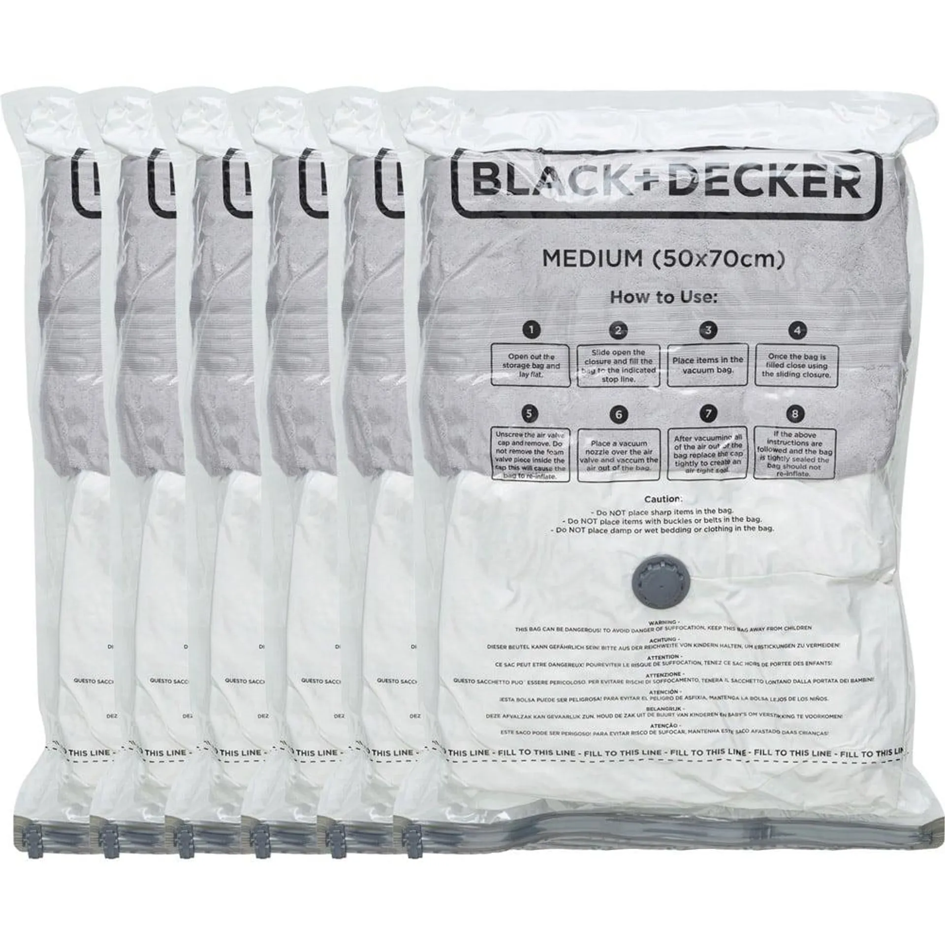 BLACK+DECKER Extra Medium Vacuum Storage Bag 6 Pack