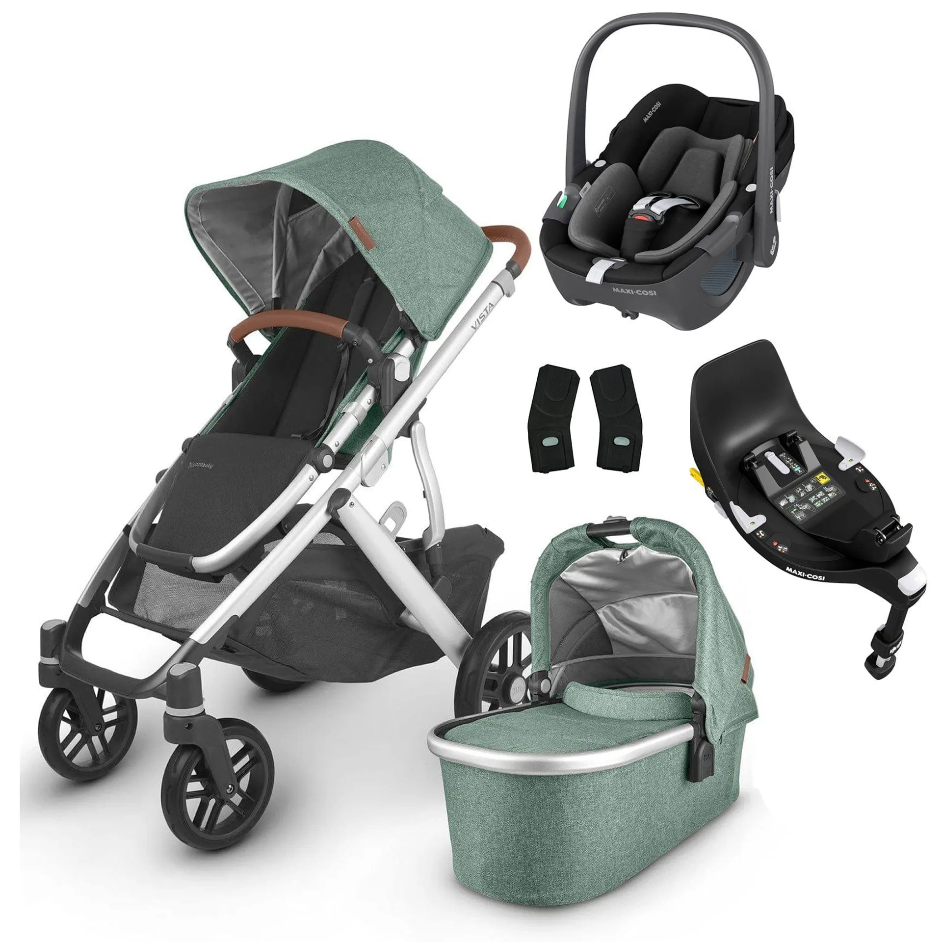 UPPAbaby Vista V2 Pebble 360 & Base Travel System Bundle Emmett