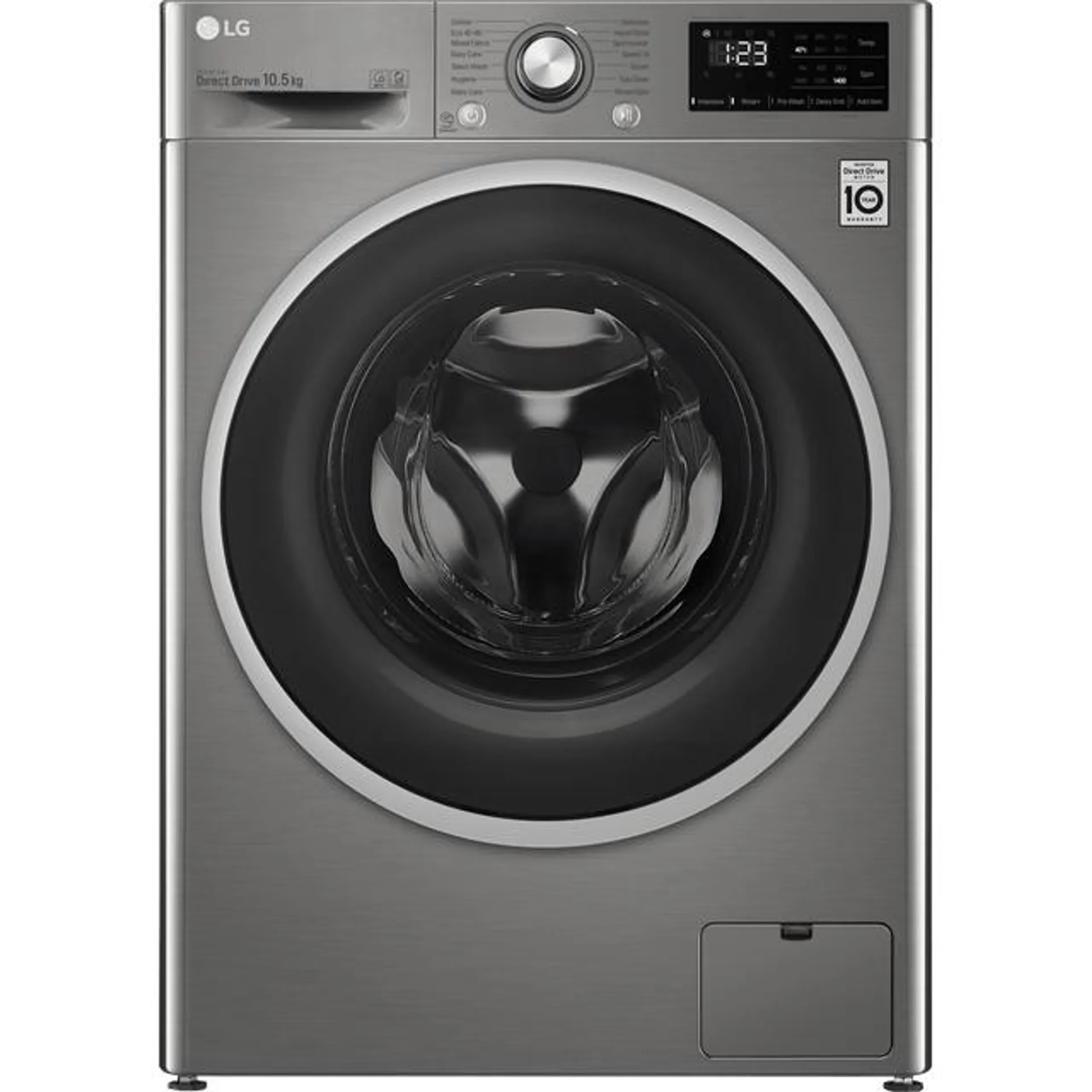 LG V3 FAV310SNE 10.5kg Washing Machine with 1400 rpm - Graphite - B Rated
