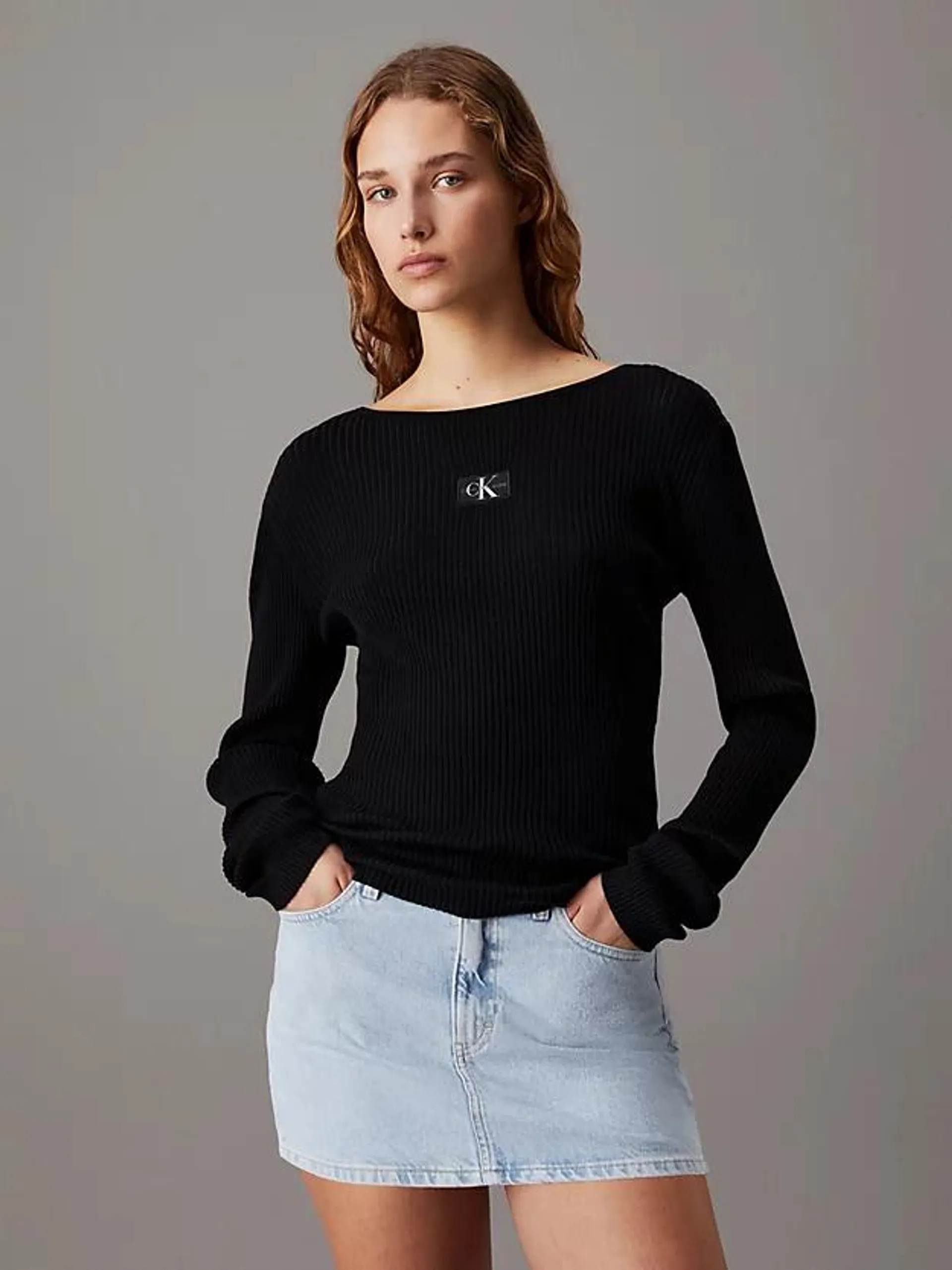 Slim Ribbed Lyocell Jumper